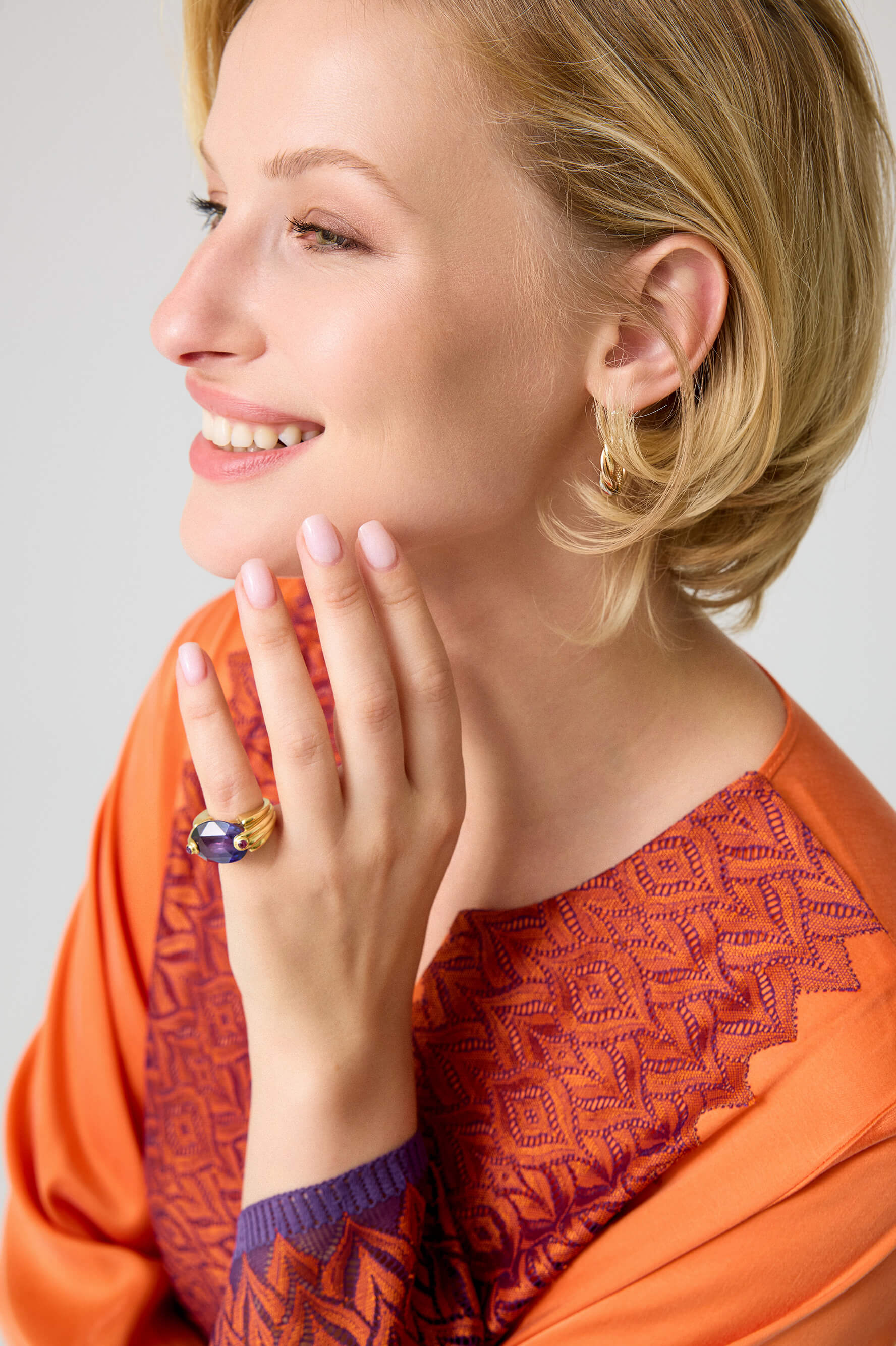 Clementine - CUPRO Long Trimmed Zippered Dress - Multicoloured