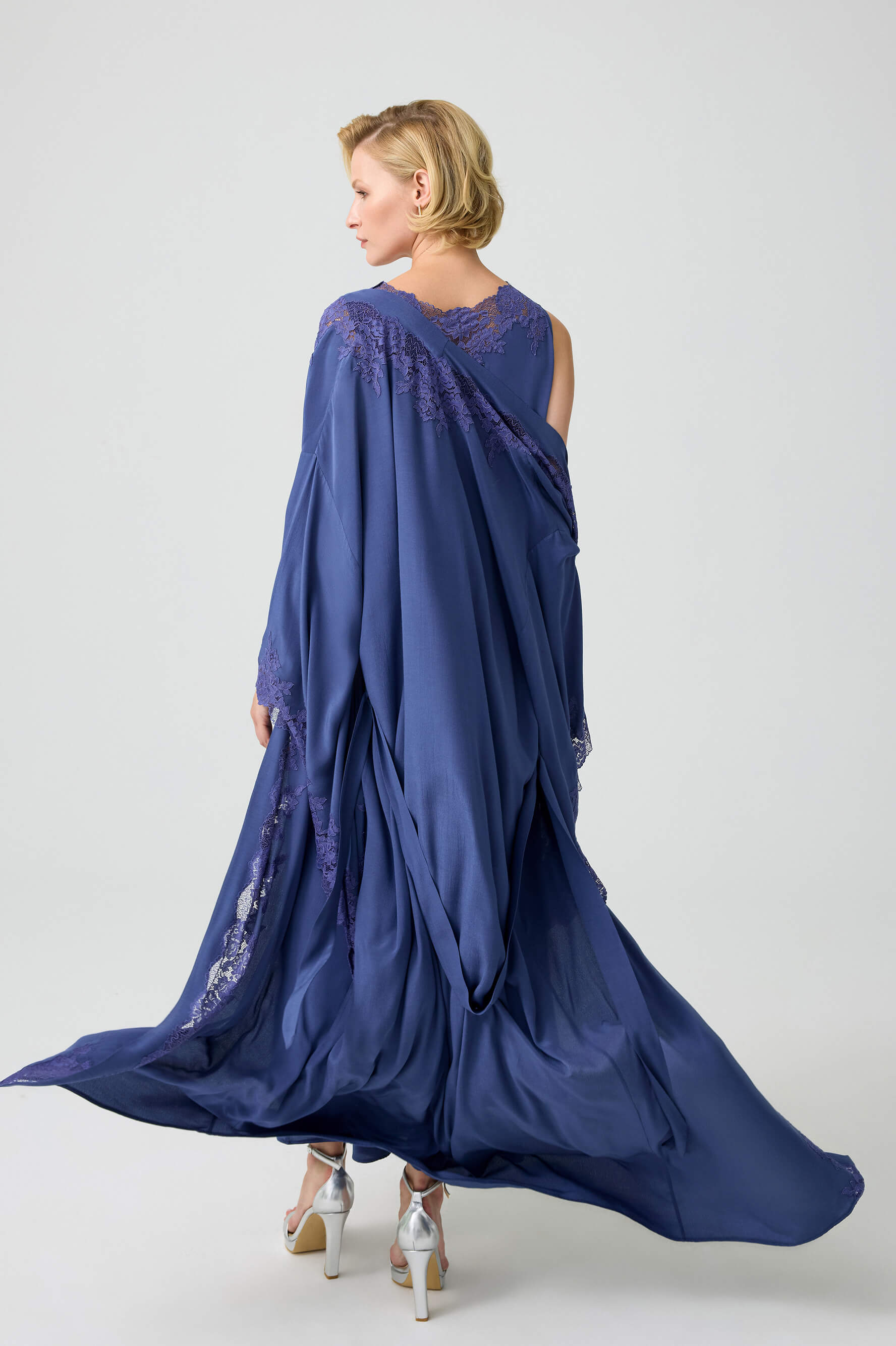 Marina Silky Kimono Set Navy Blue