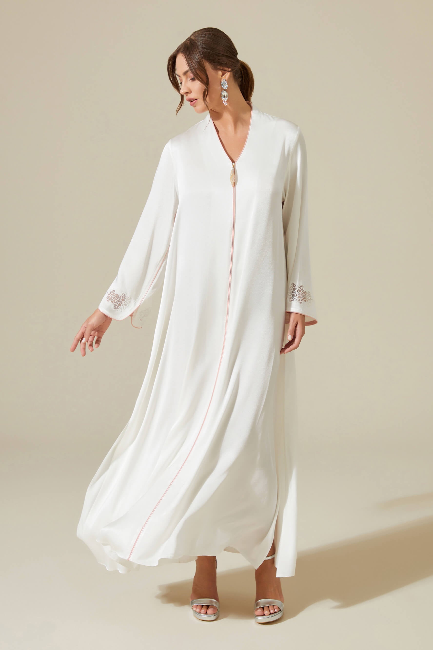 Abelia Dress Off White Shell Pink Pipe