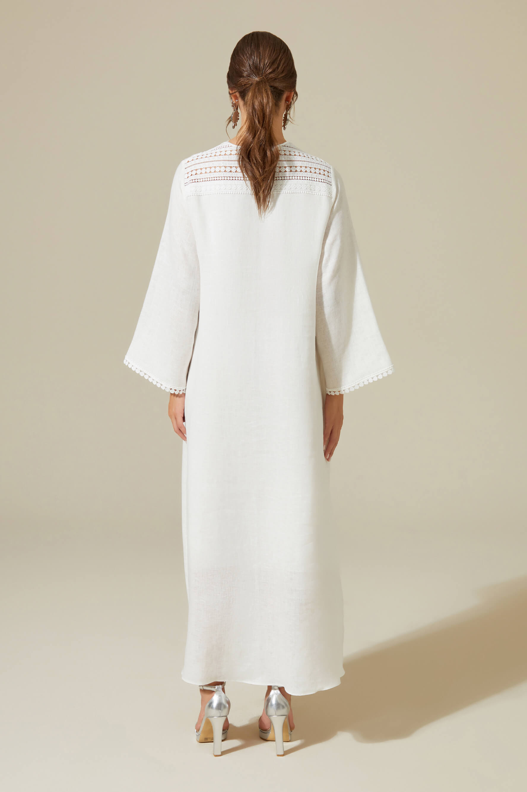 Lydia - Linen Long Zippered Dress - Off White