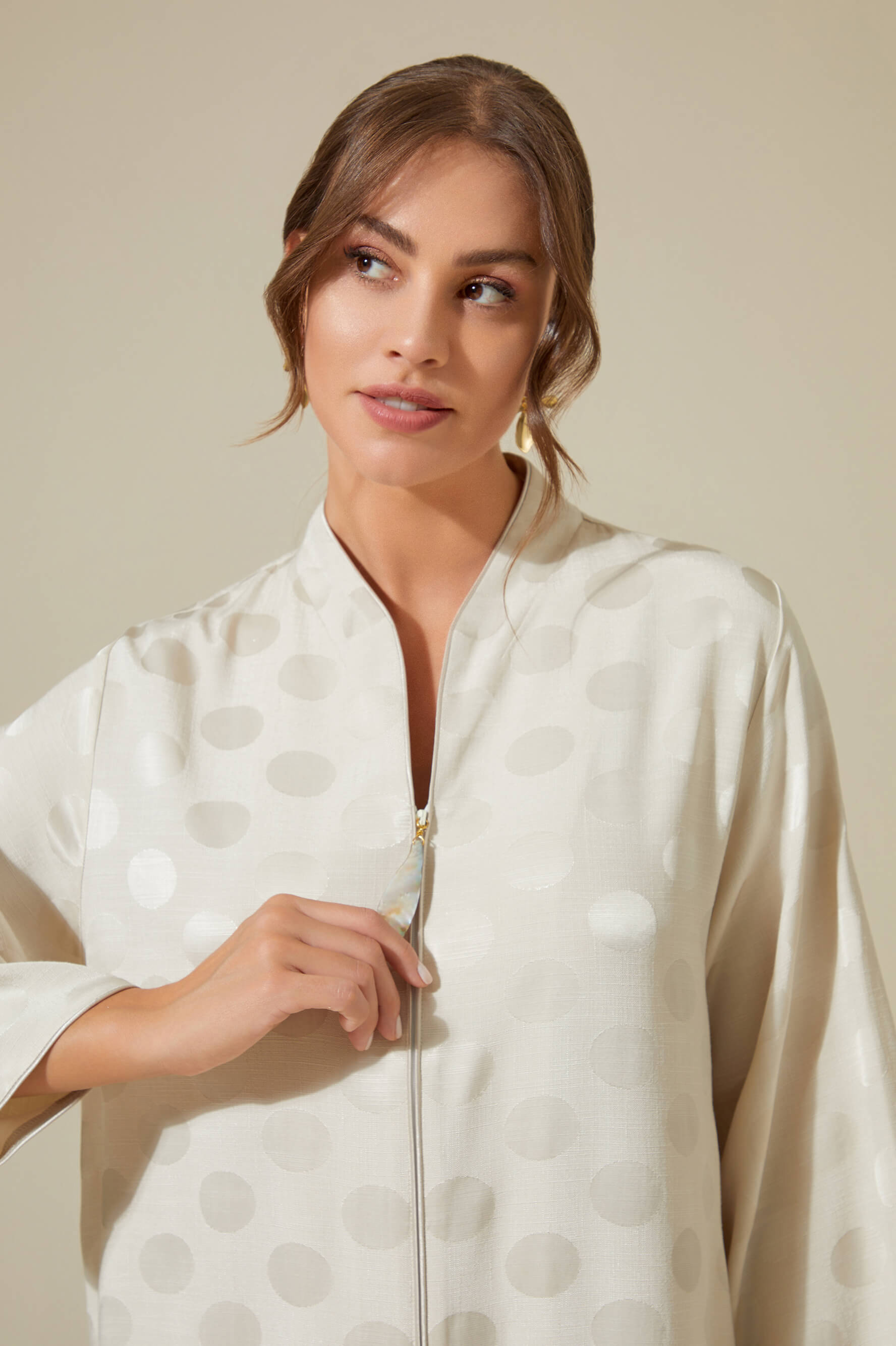 Luv the Petite Zippered Dress Beige