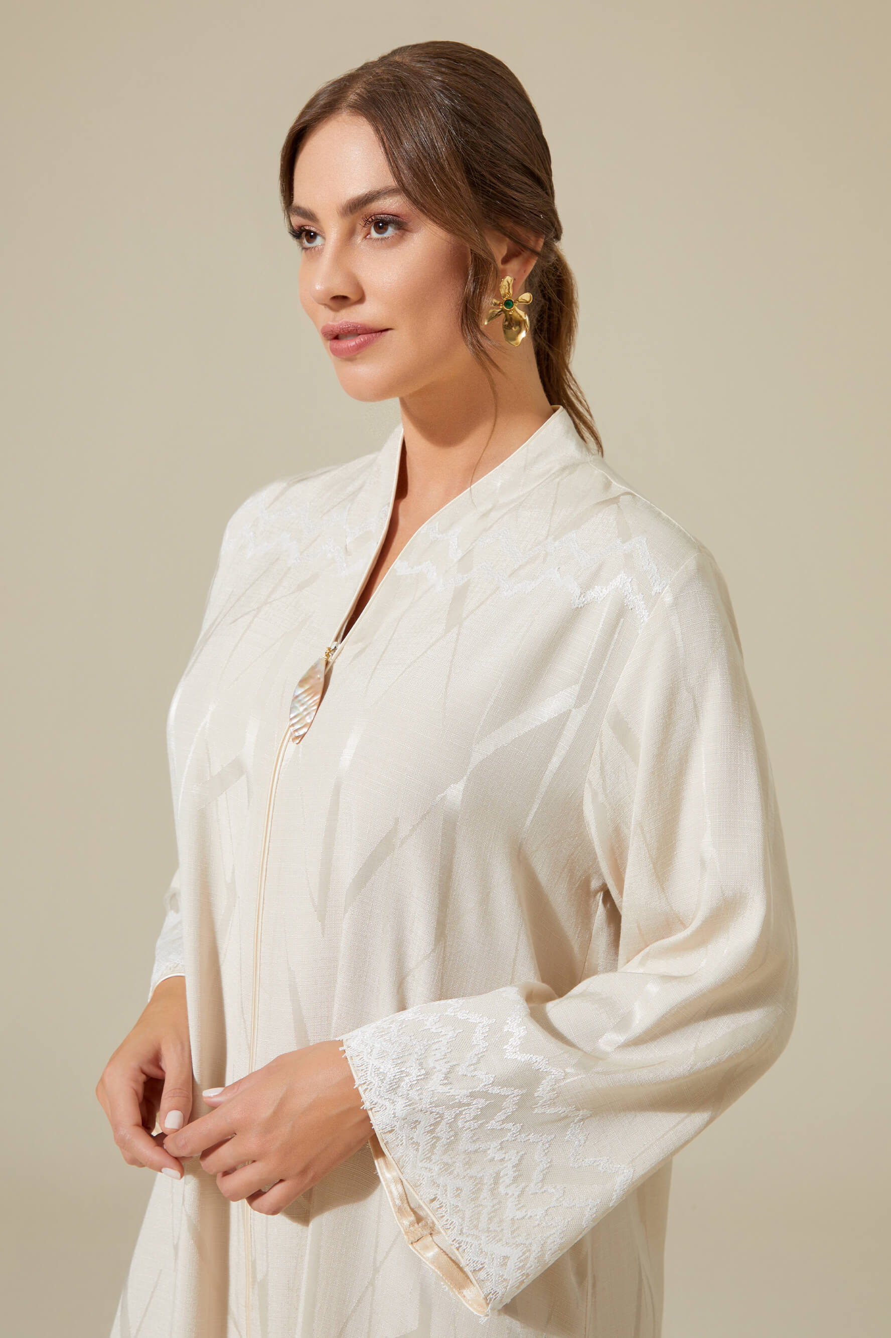 Eira - Long Zippered Dress - Beige