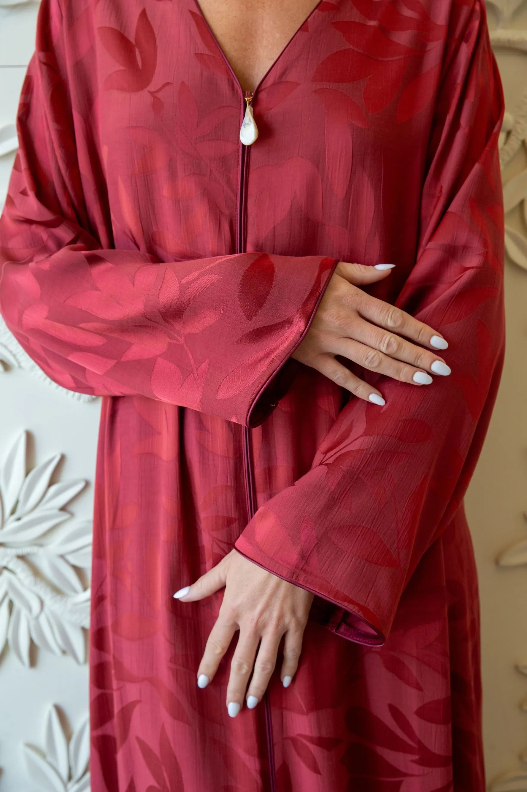 Sahara Silky Zippered Dress Burgundy