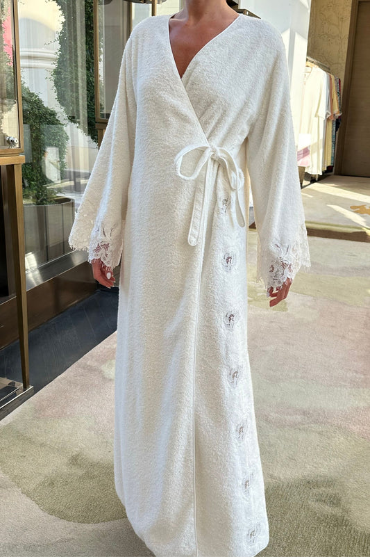 Berenice Cotton Bathrobe Off White