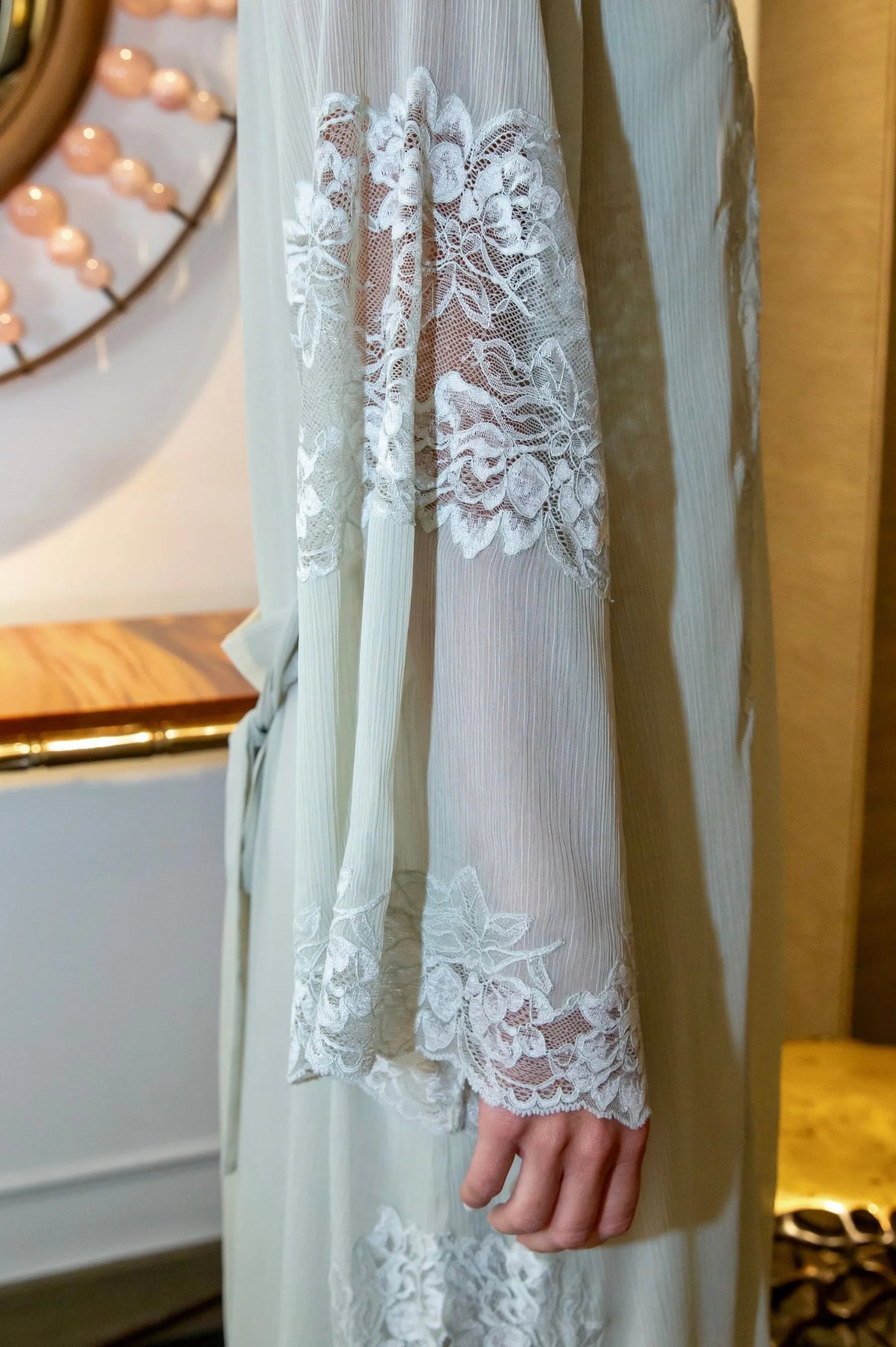 Lois Silky Chiffon Robe Set Sage Green