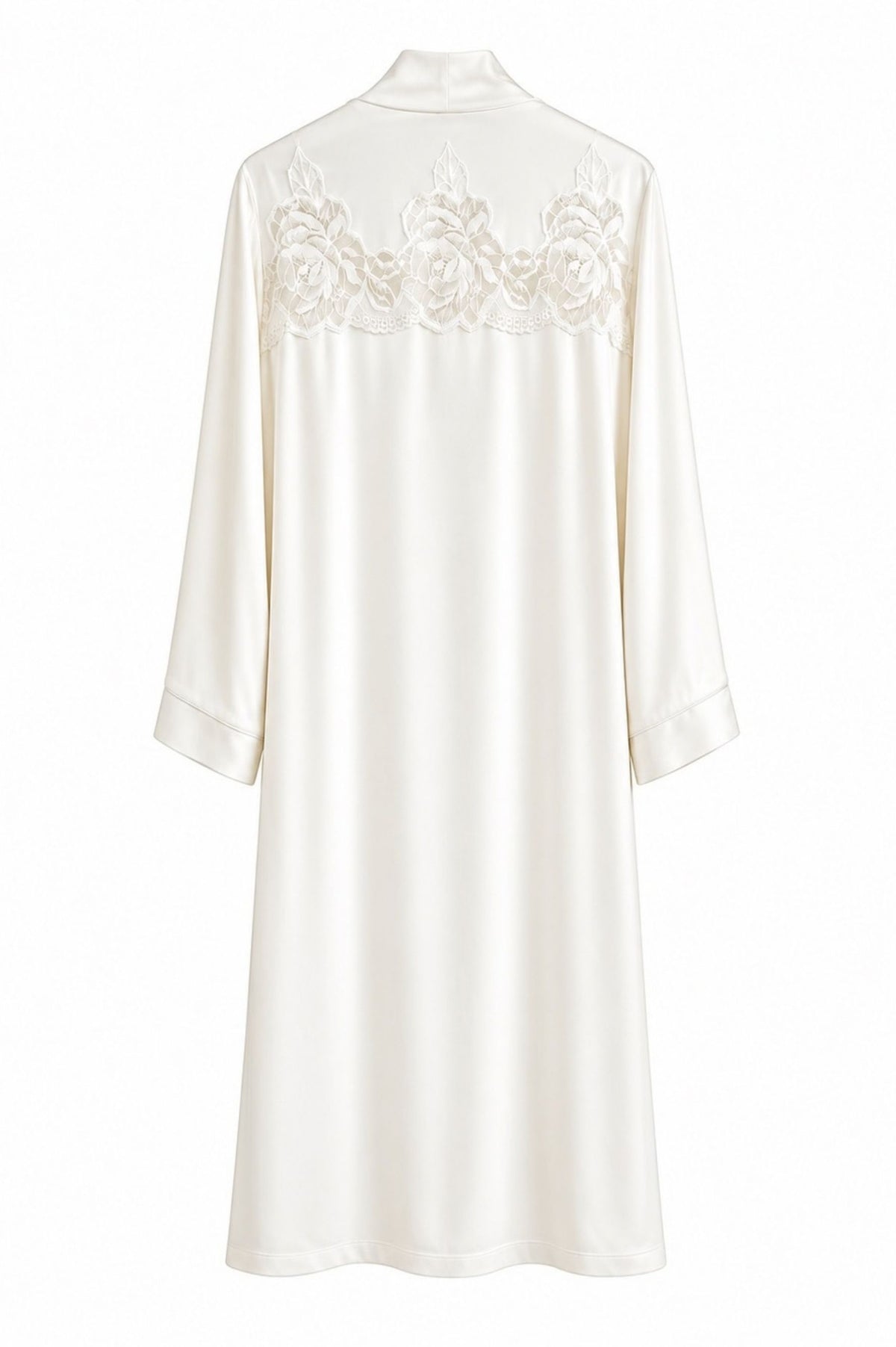 Caroline Silky Robe Set White