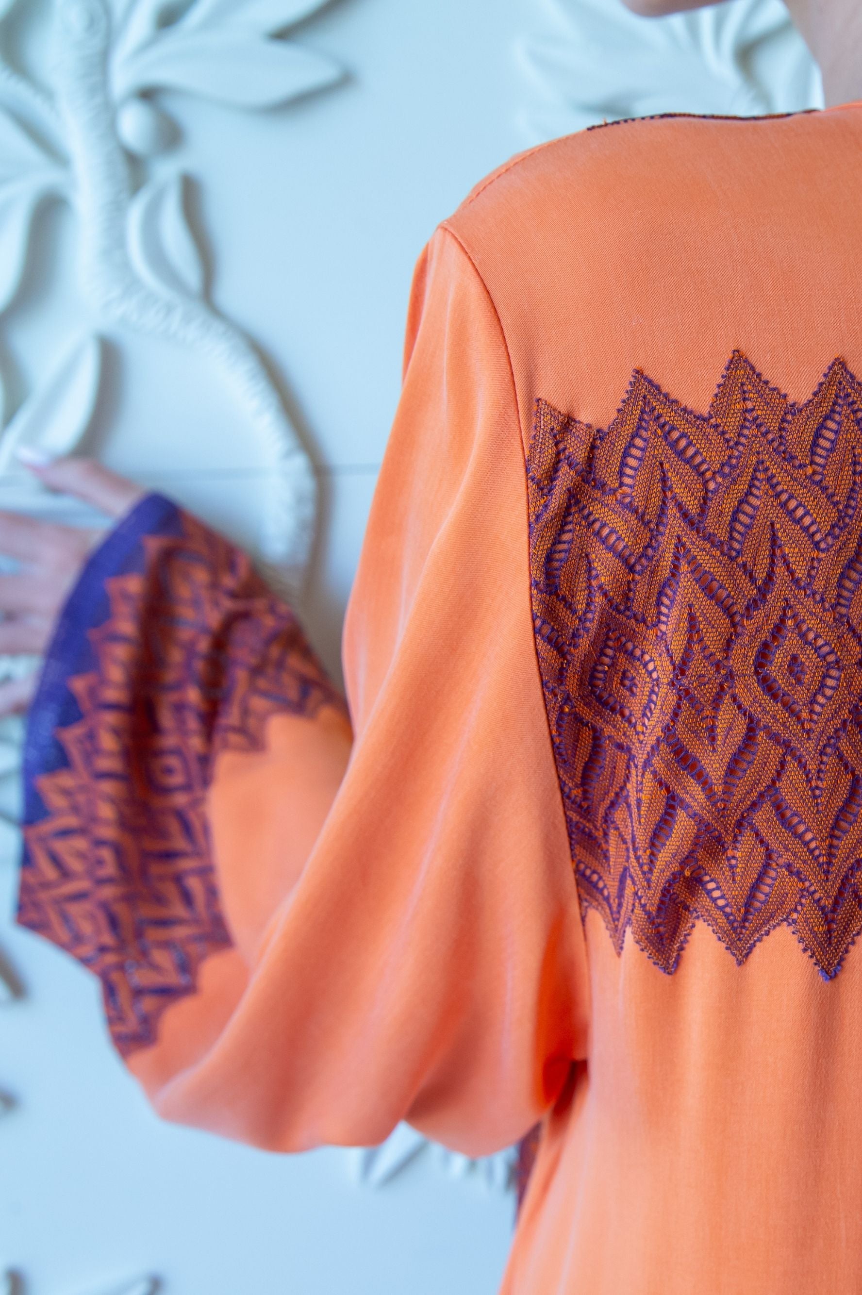 Clementine - CUPRO Long Trimmed Zippered Dress - Multicoloured