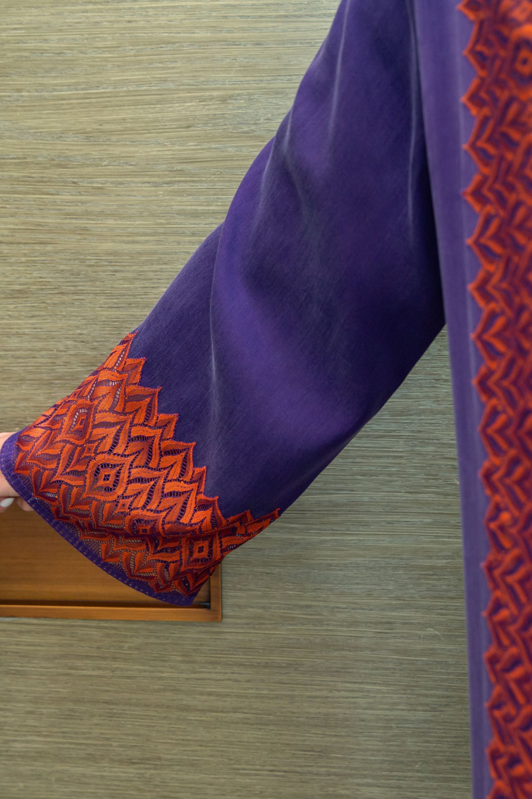 Cassia - CUPRO Long Trimmed Zippered Dress - Multicoloured