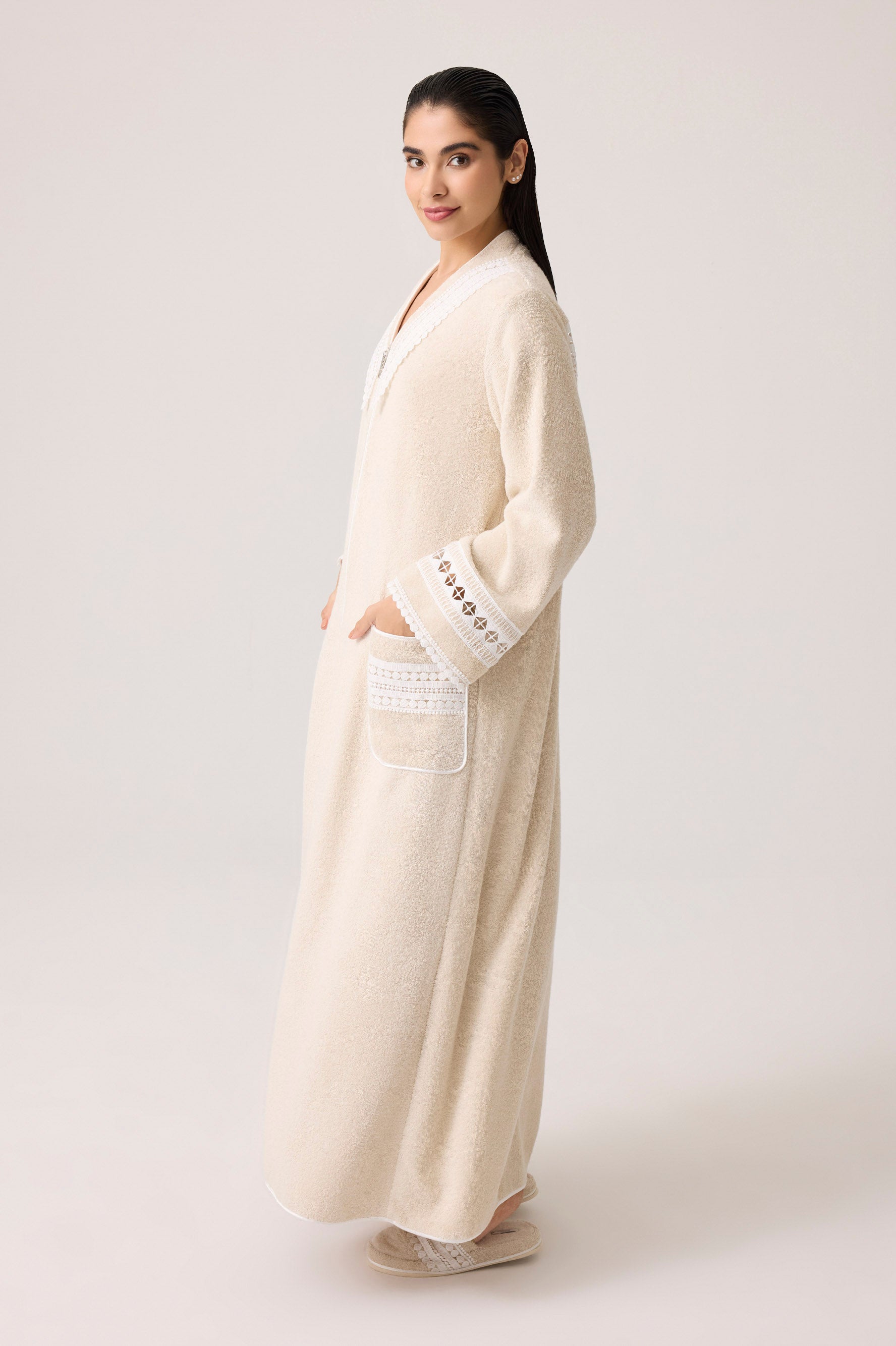 Selene Cotton Bathrobe Beige