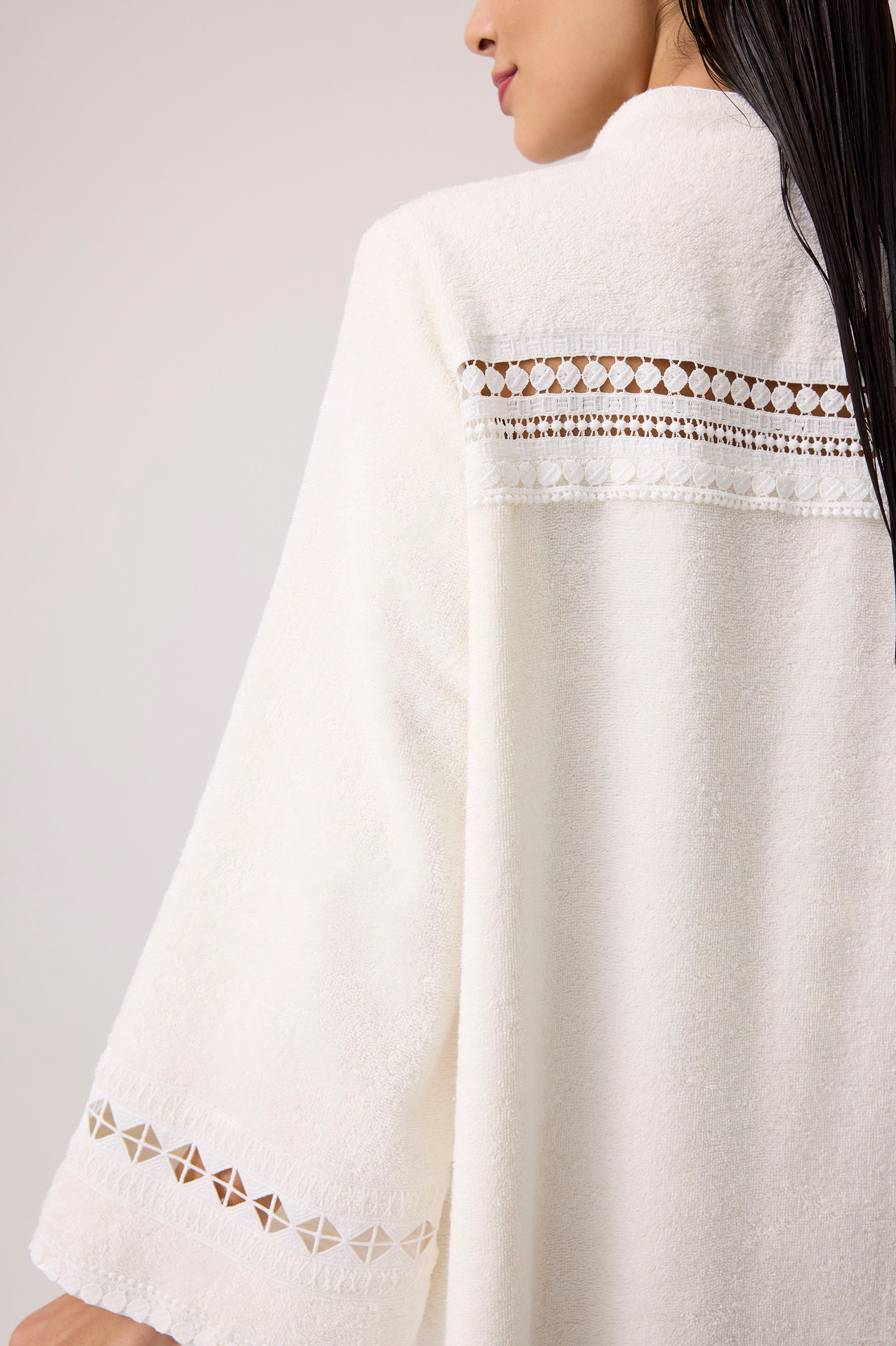 Selene Cotton Bathrobe Off White