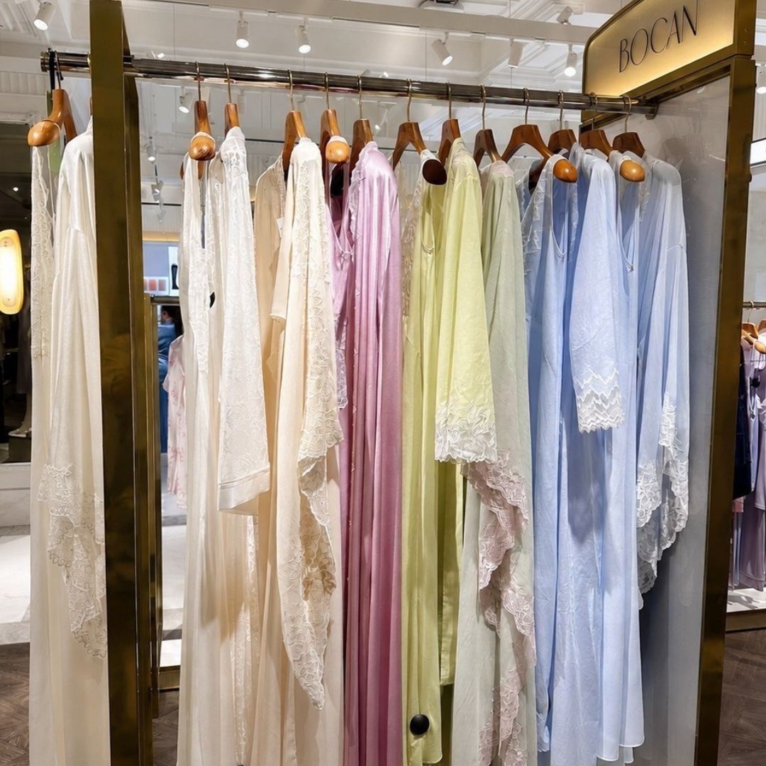 Bocan Couture robe sets featuring delicate details, sophisticated designs, and luxurious comfort for bridal, maternity, and homewear moments.