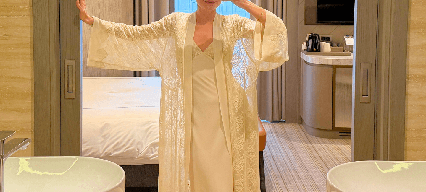 Elegant bridal collection banner featuring a luxury ivory gown with intricate hand-made, lace details and traditional craftsmanship.