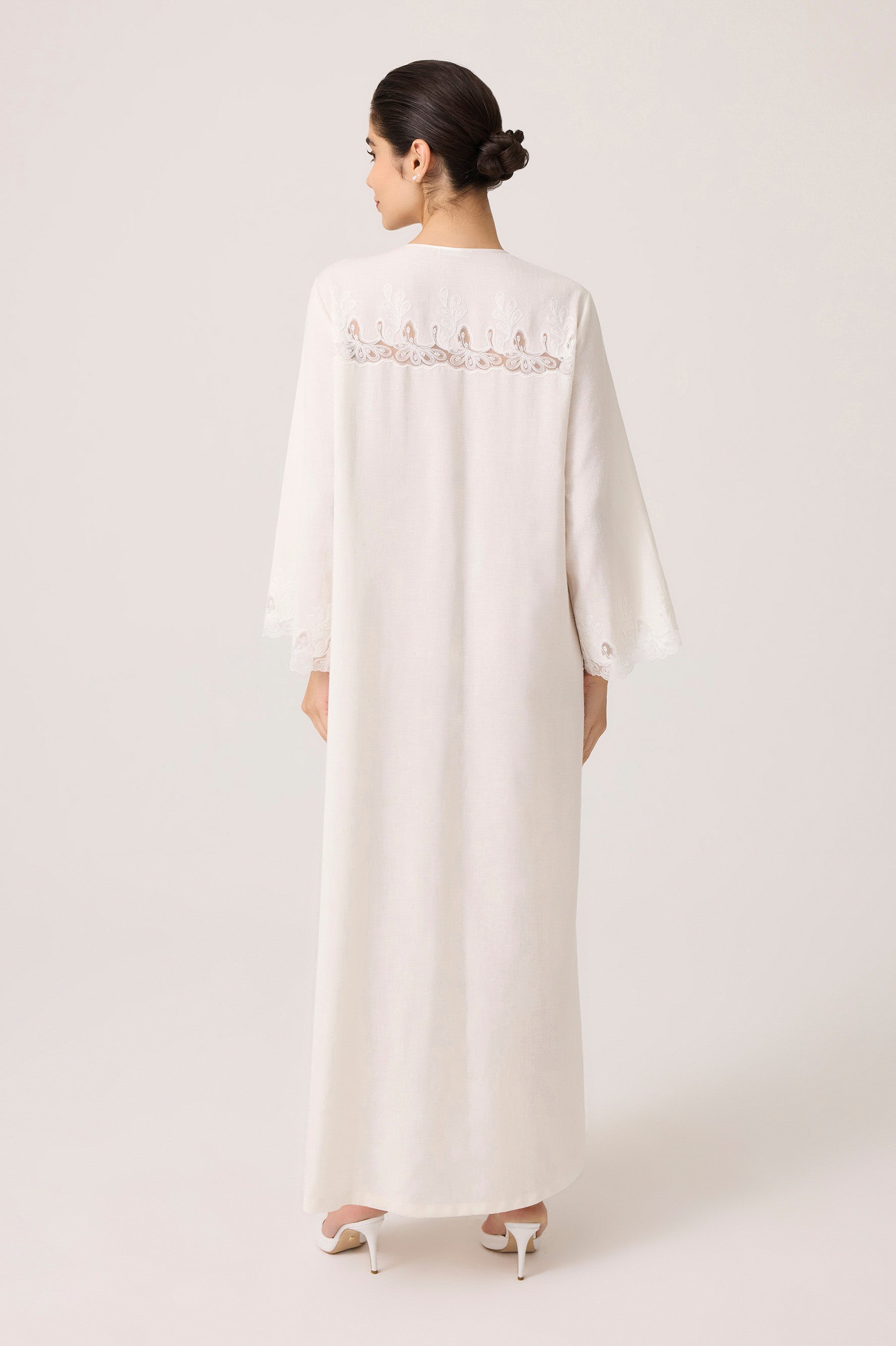 Laila Linen Dress Off White