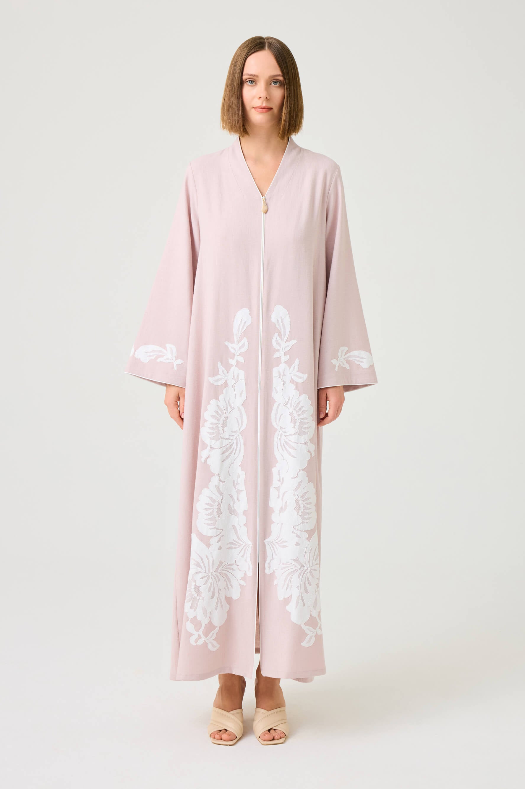 Liora Linen Zippered Dress Powder