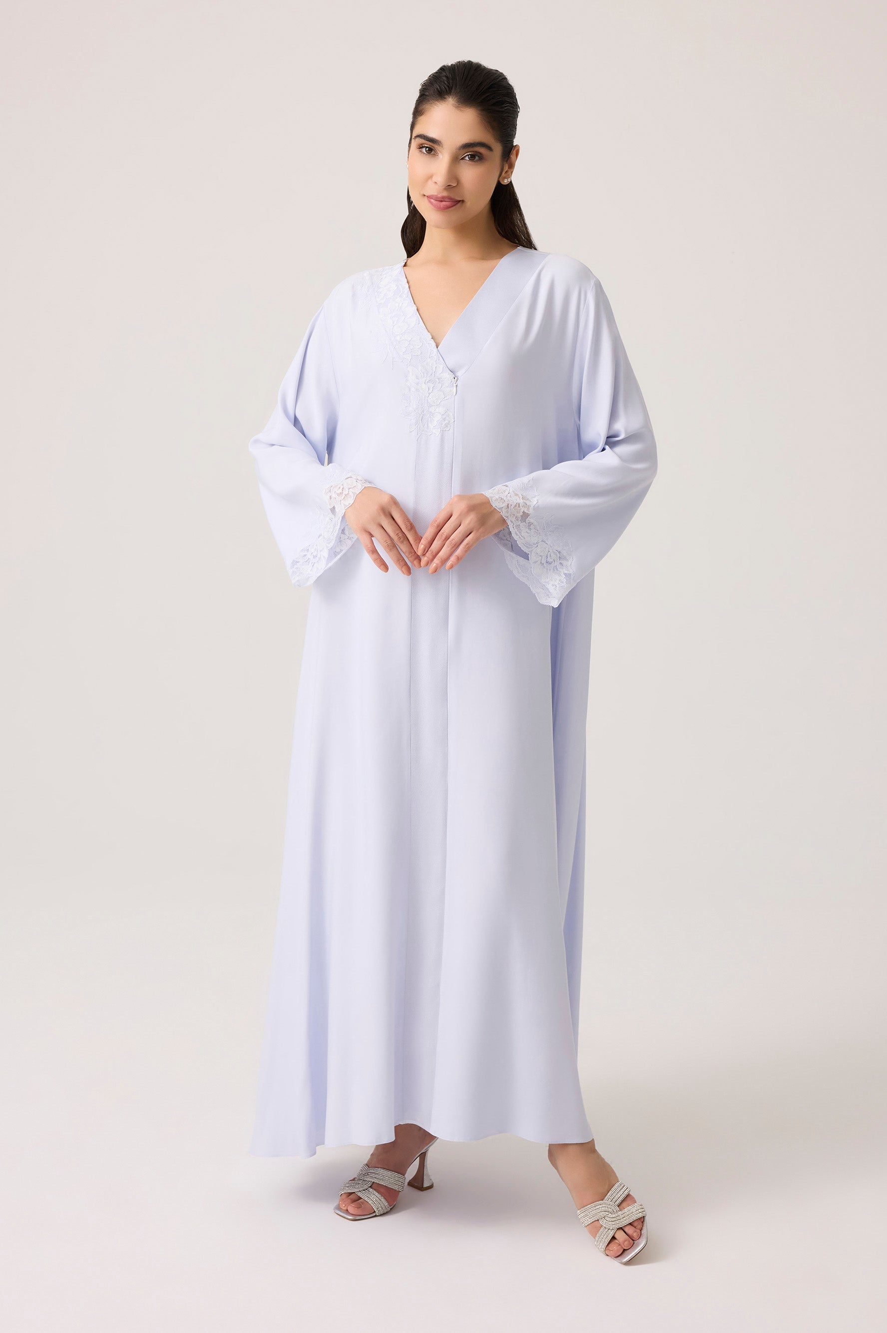 Astra Silky Rayon Dress Baby Blue