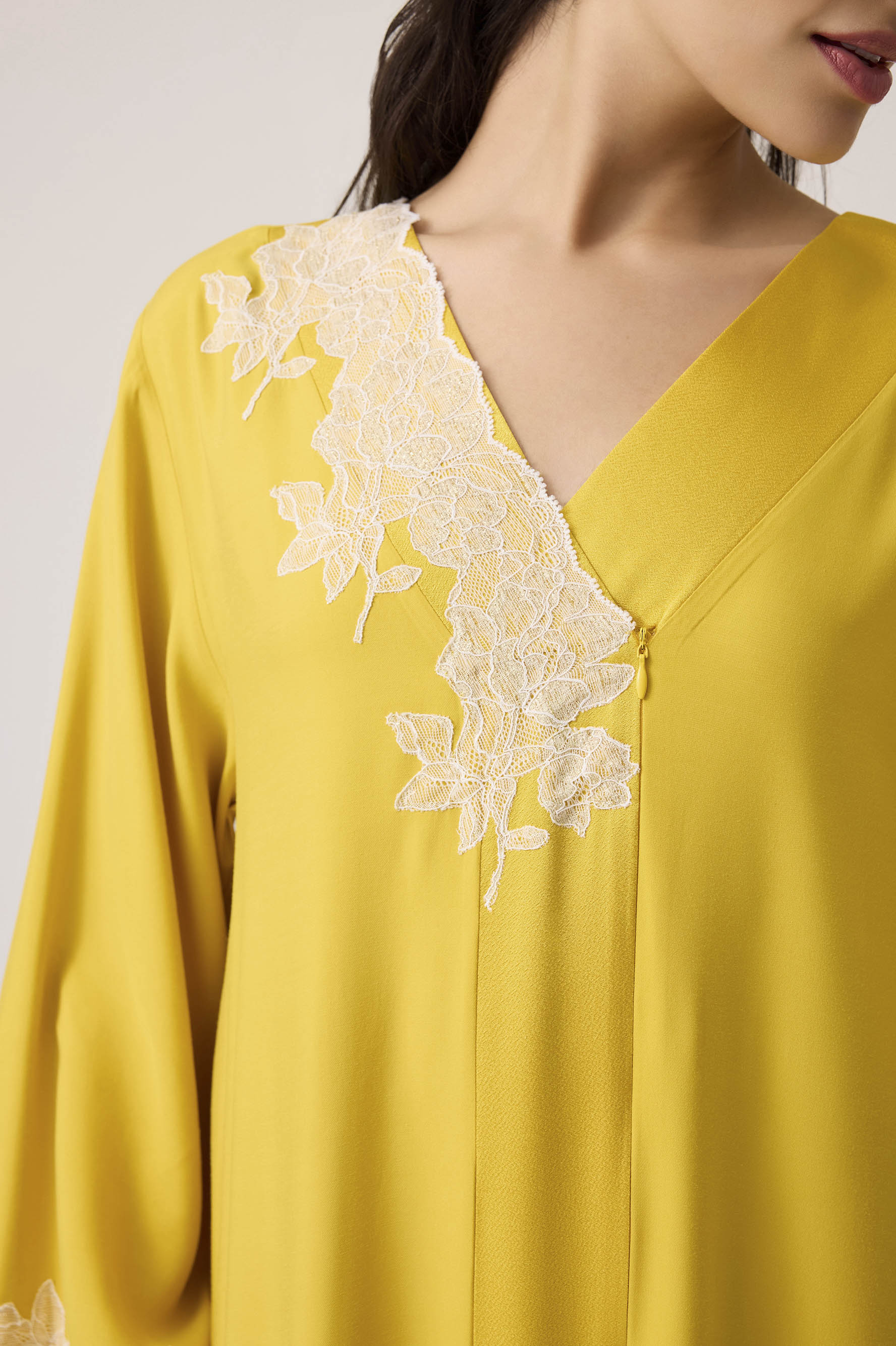 Astra Silky Rayon Dress Saffron