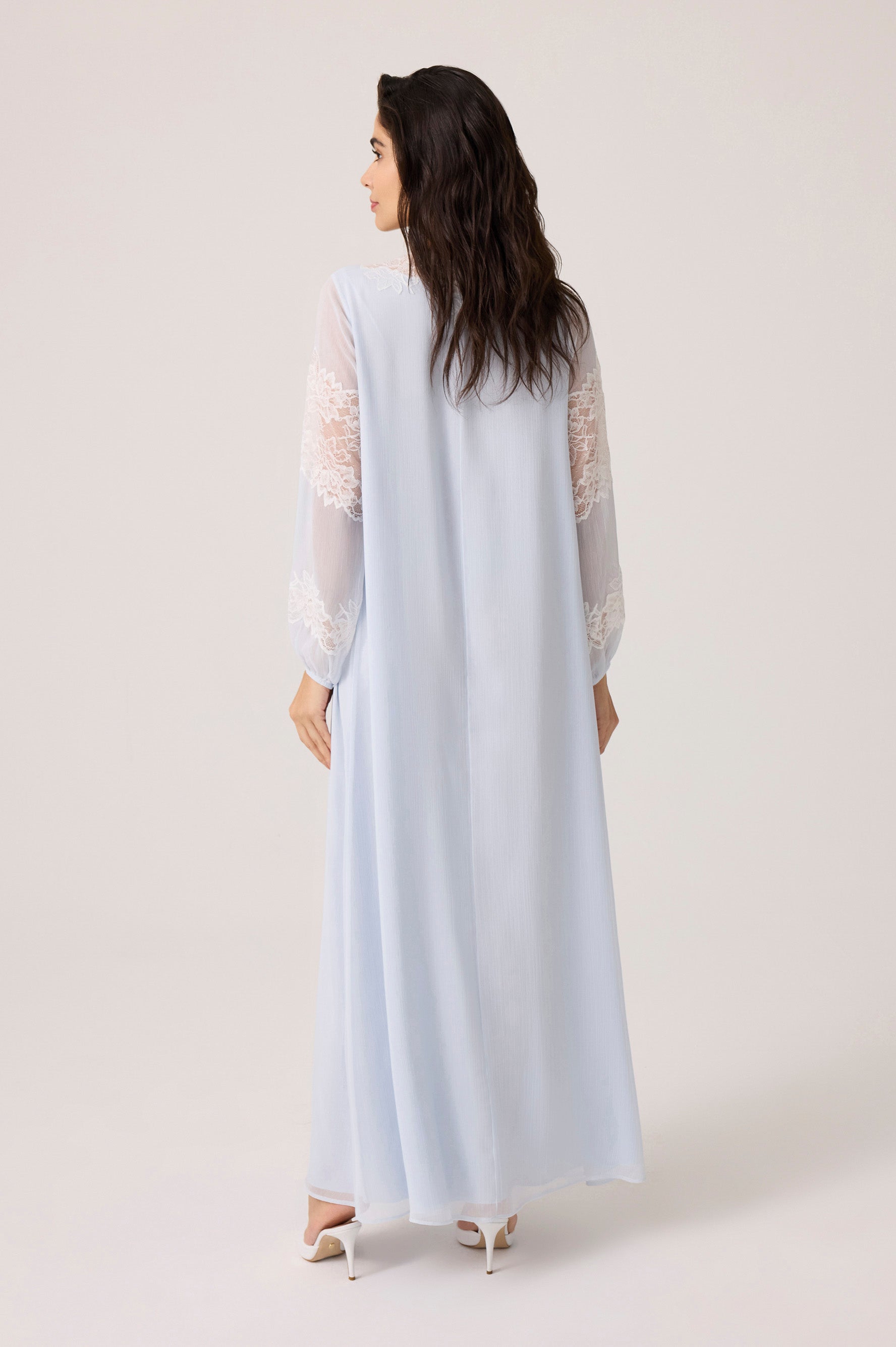 Flint Silky Chiffon Dress Baby Blue