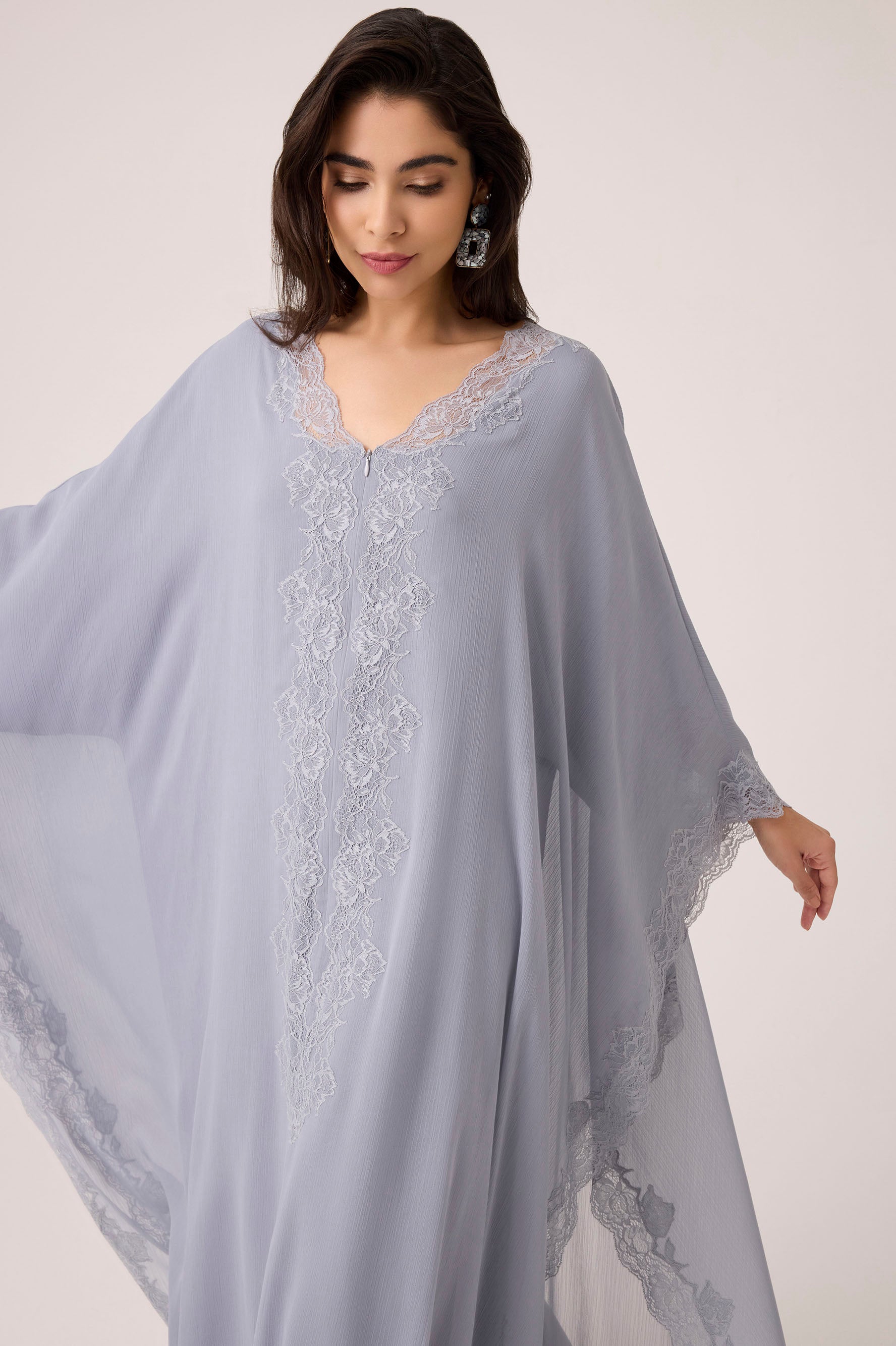 Amara Silky Chiffon Dress Navy Blue