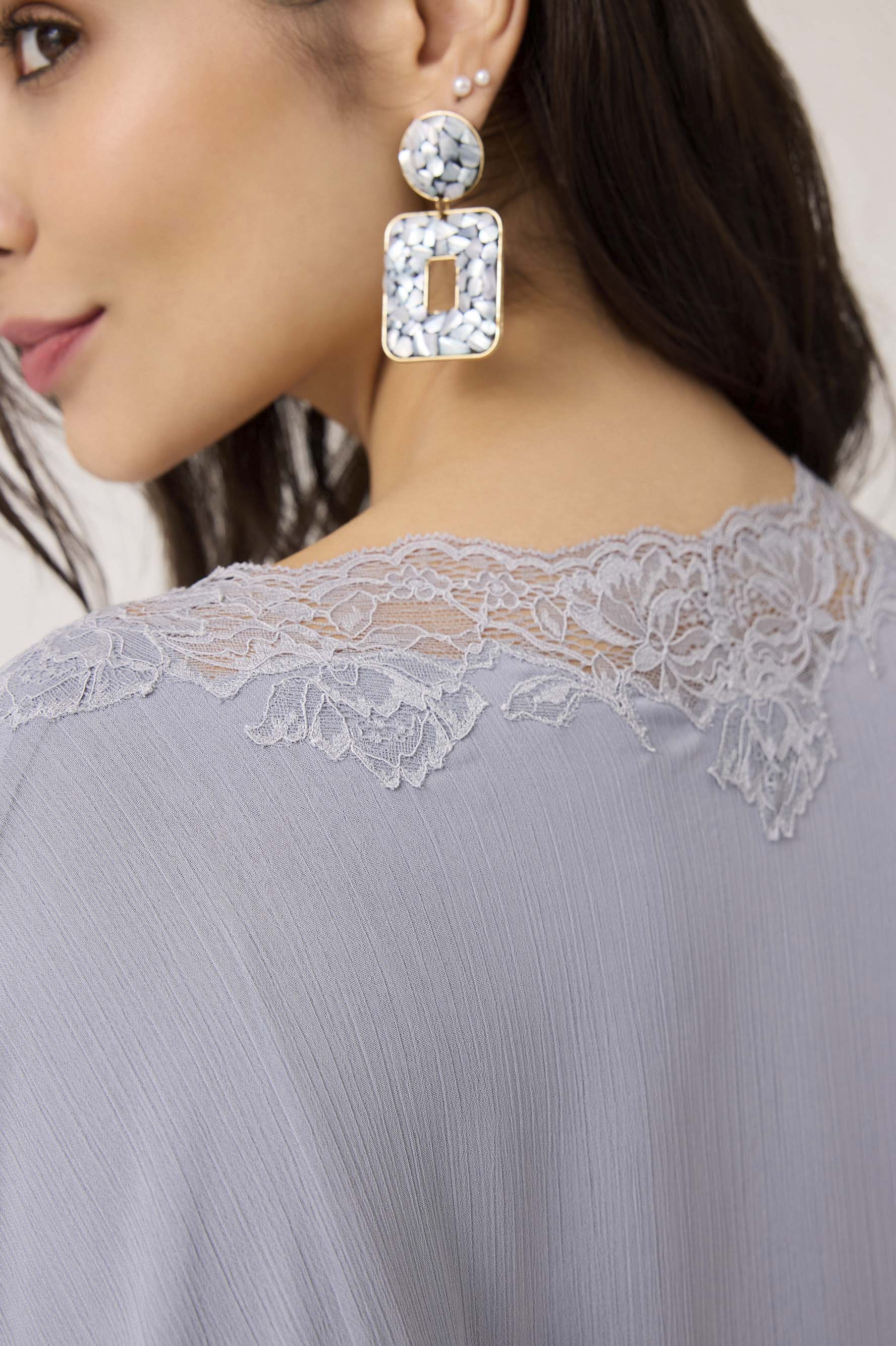 Amara Silky Chiffon Dress Grey