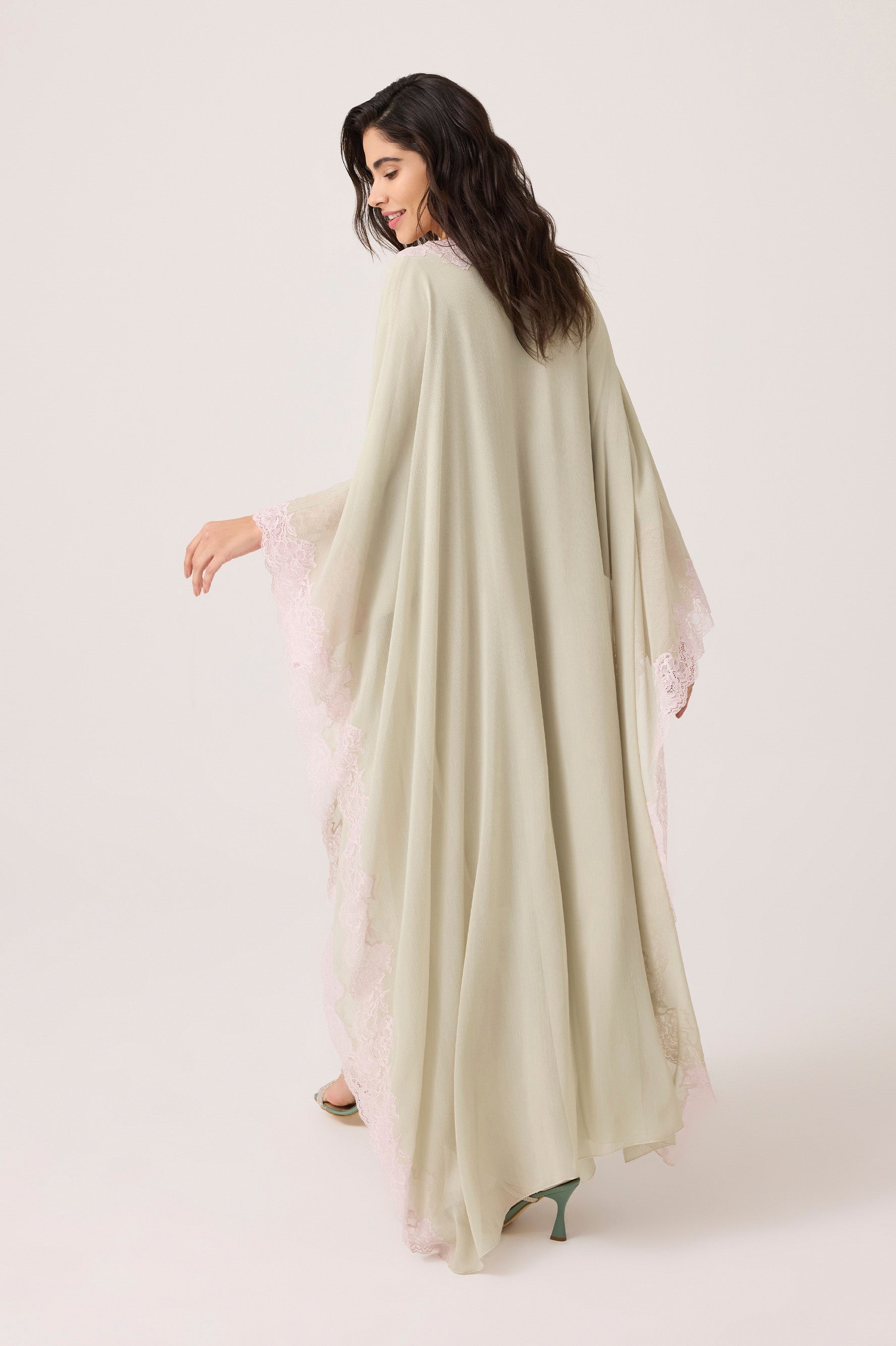 Amara Silky Chiffon Dress Sage Green