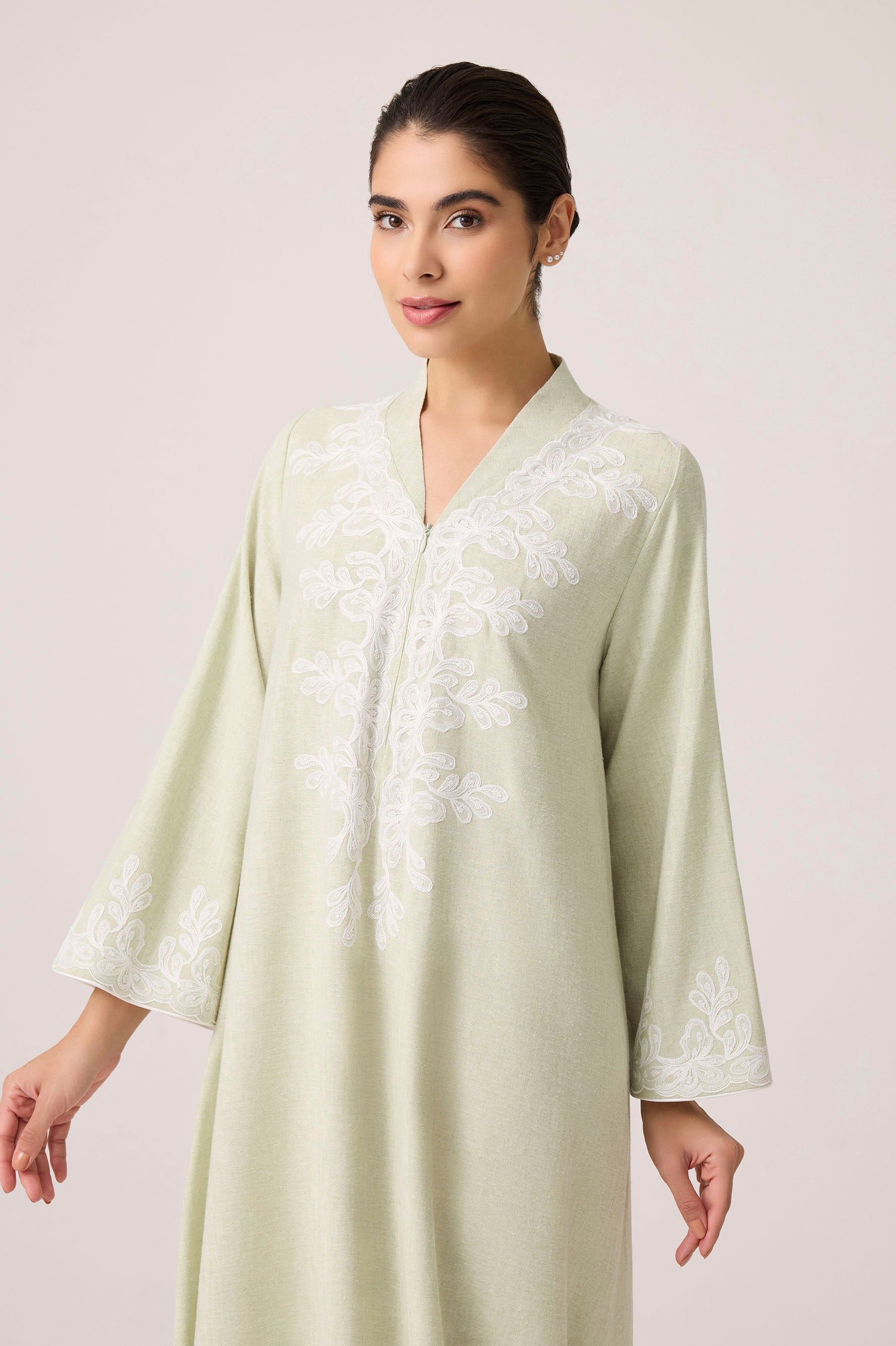Jade Linen Dress Sage Green