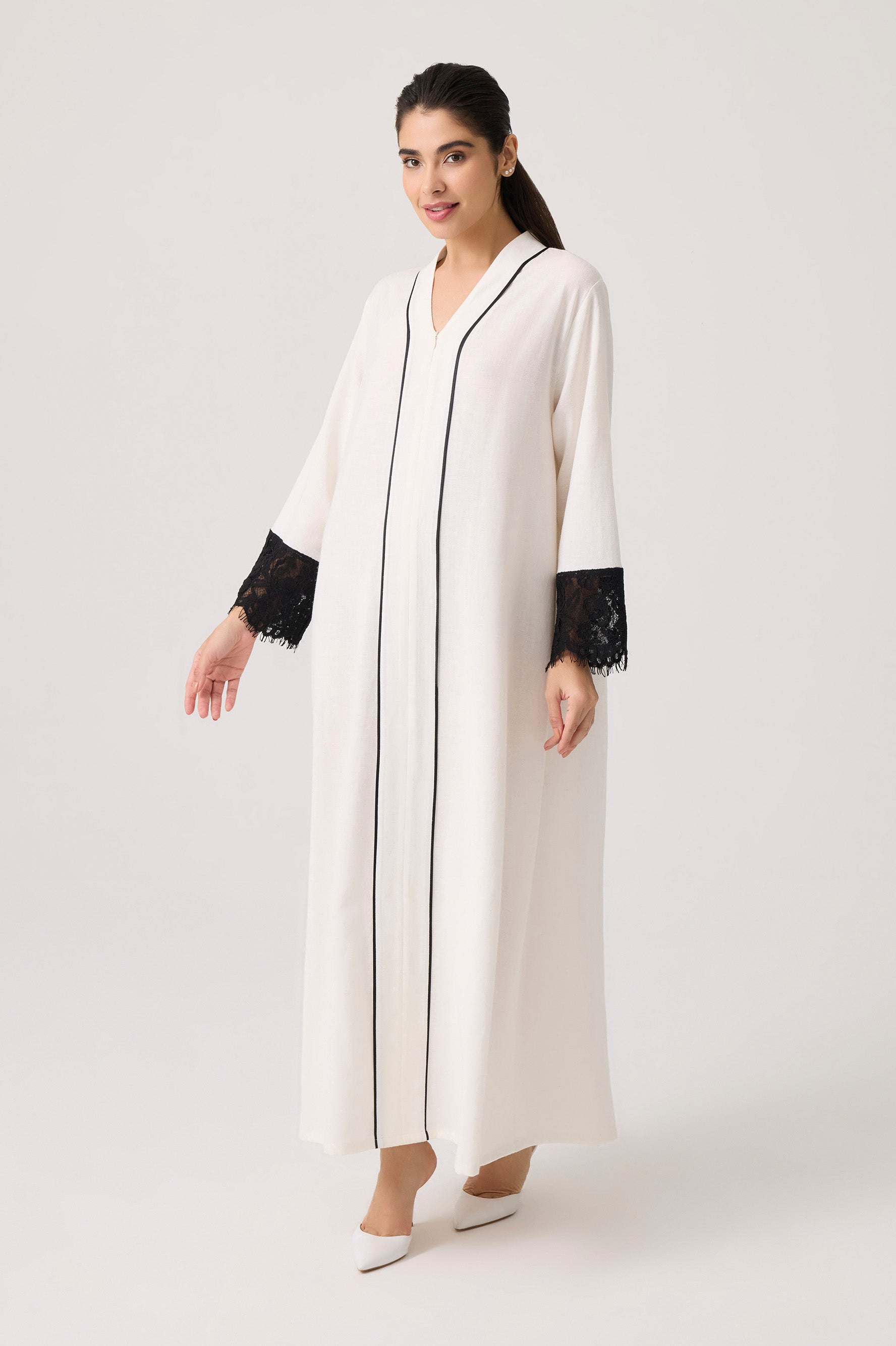 Luxury off white linen dress by Bocan Couture