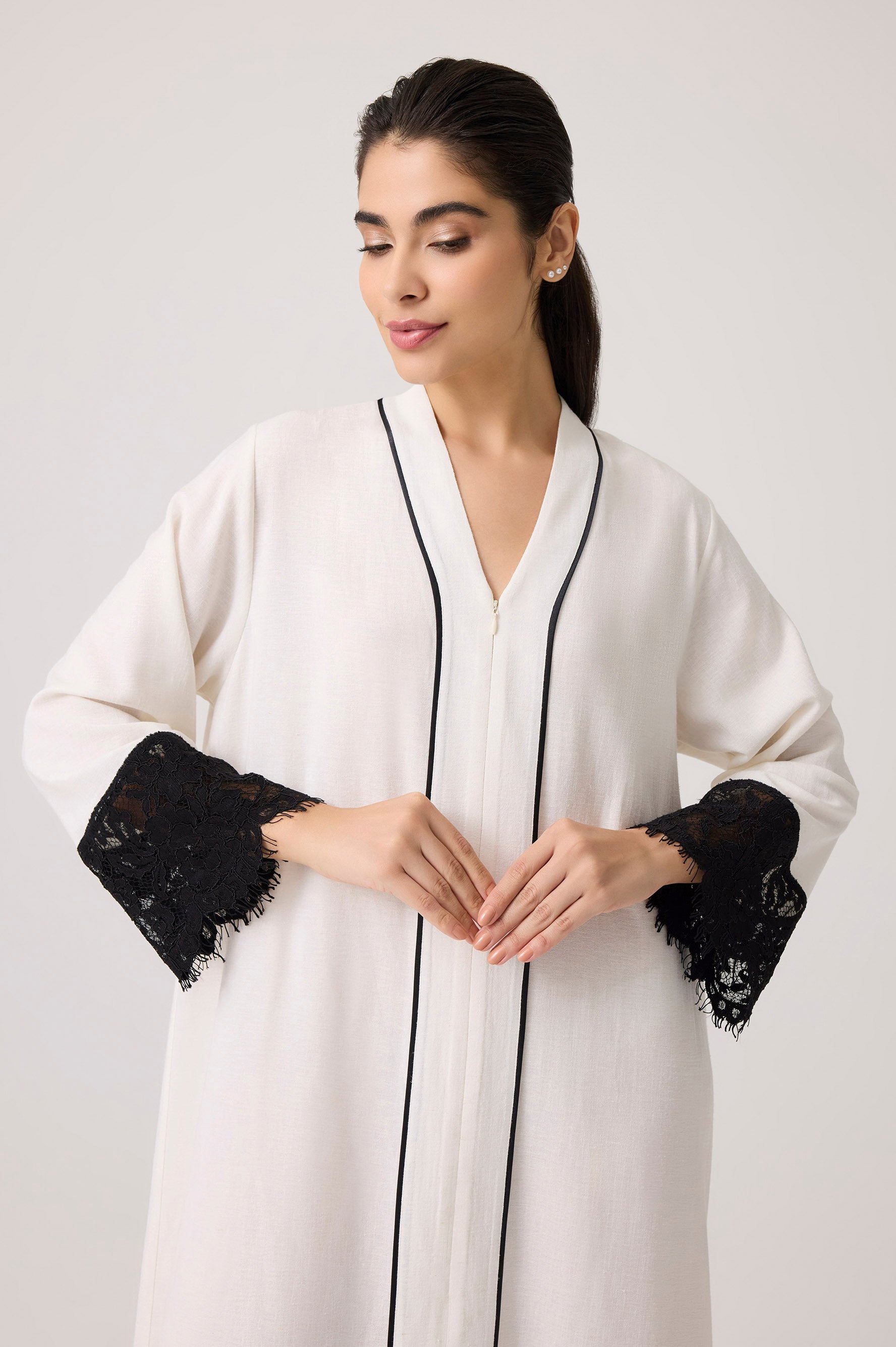 Luxury off white linen dress by Bocan Couture