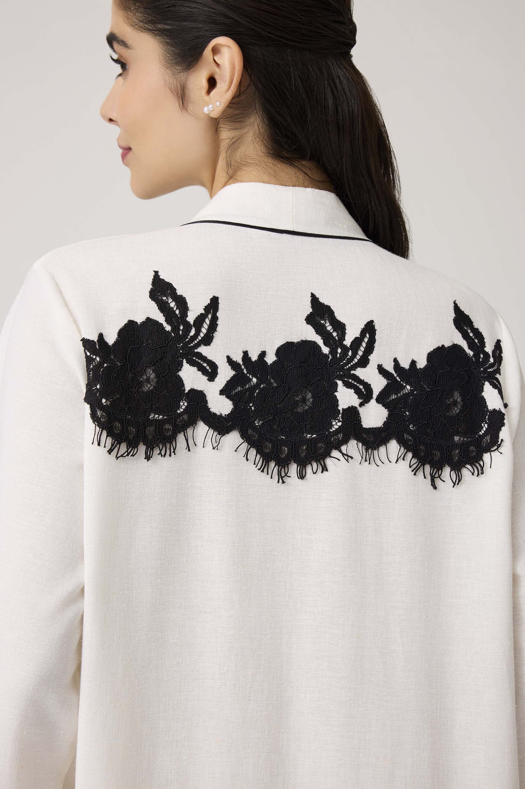 Elya Linen Dress Off White