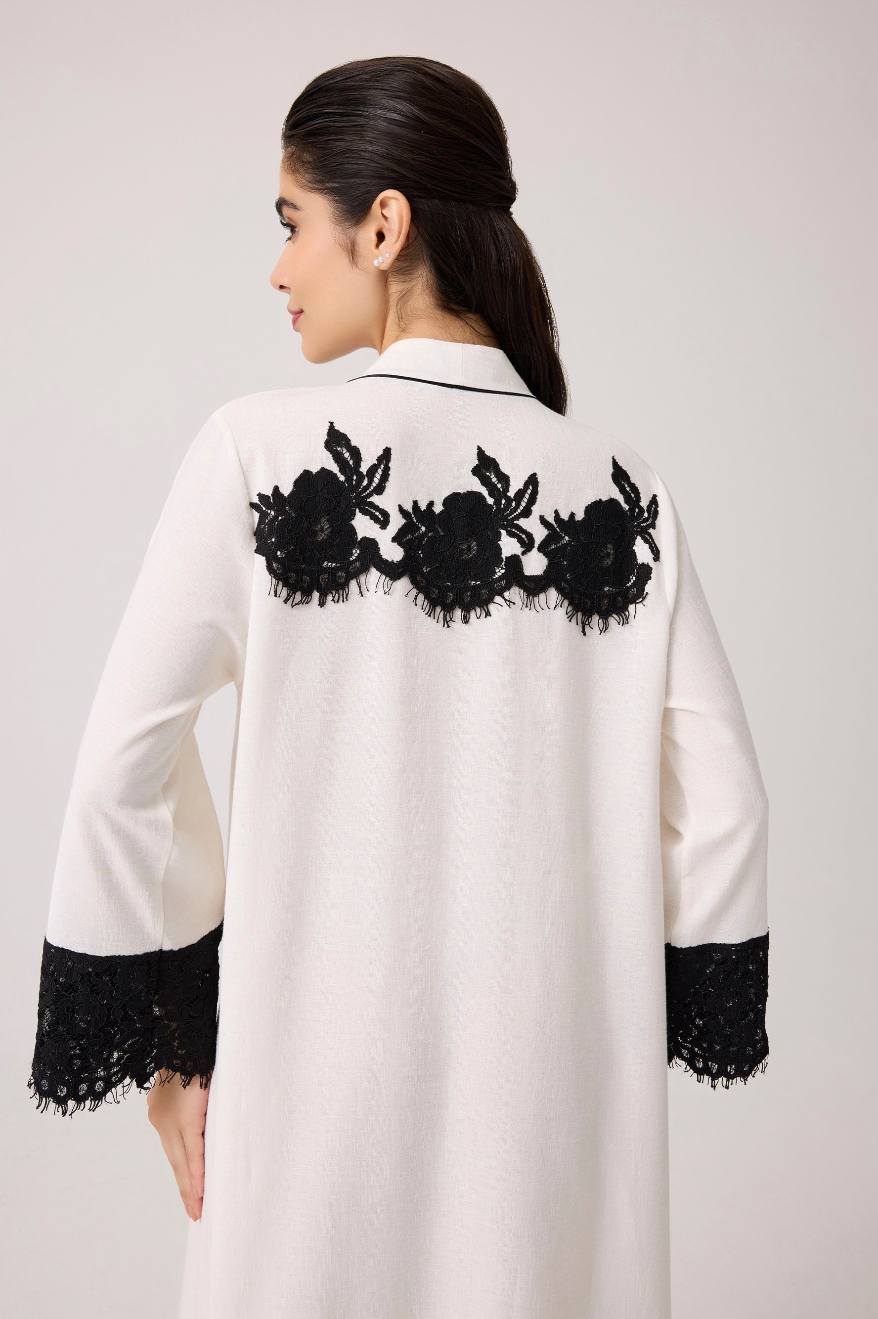 Luxury off white linen dress by Bocan Couture