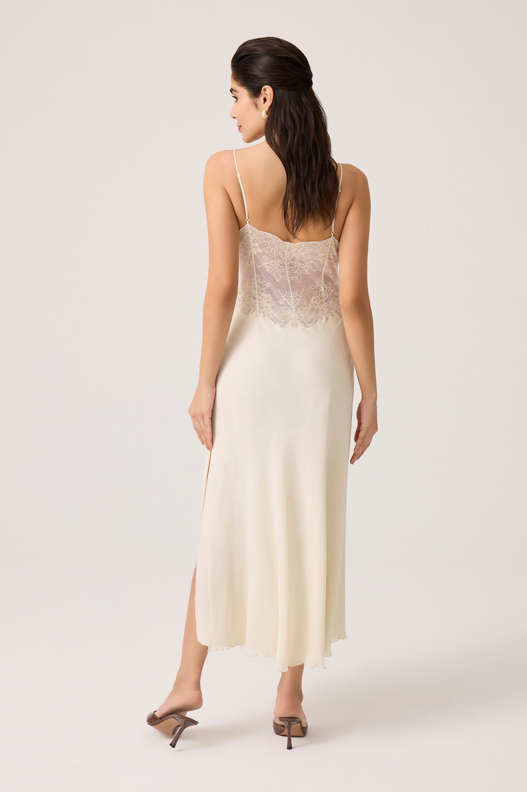 Malaika Silky Chiffon Nightgown Honey