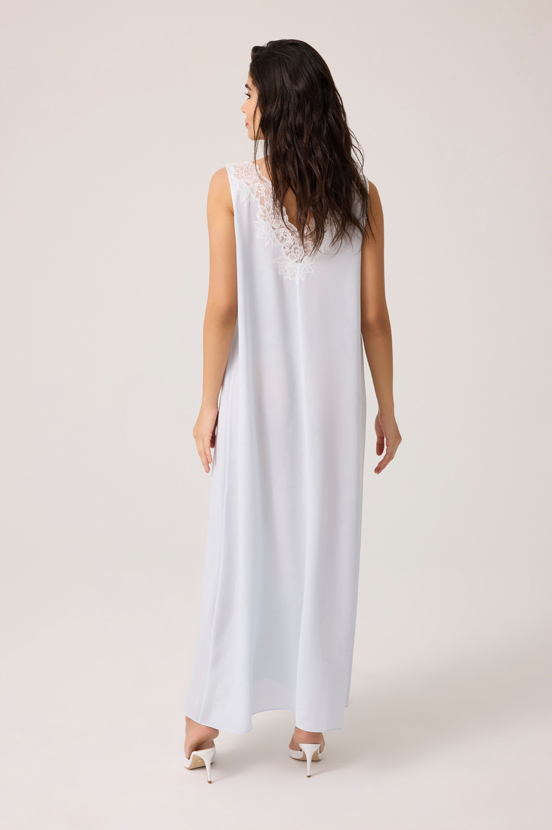 Irina Silky Chiffon Robe Set Baby Blue