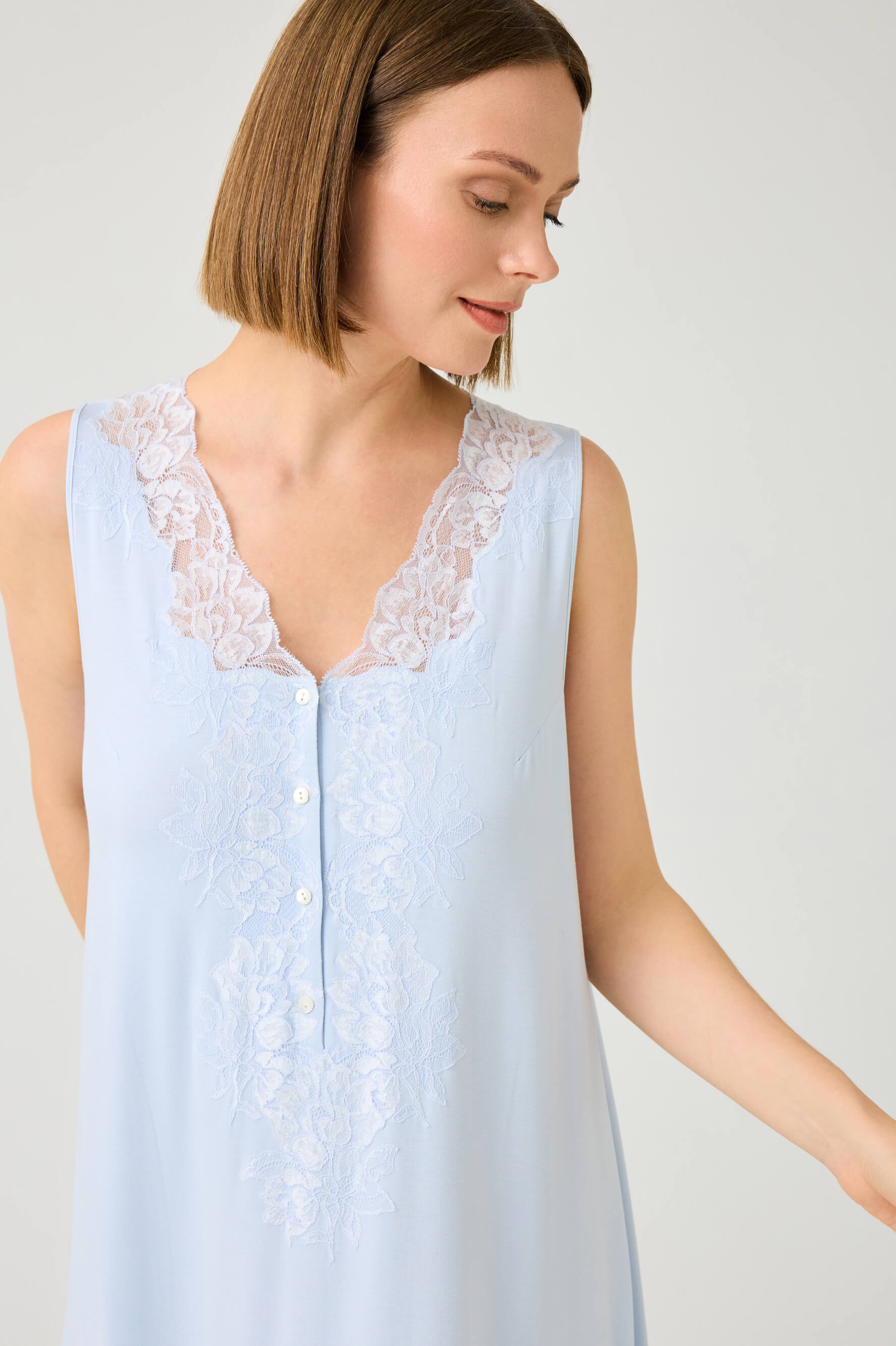Vivi Cotton Nightgown Baby Blue, XS-S