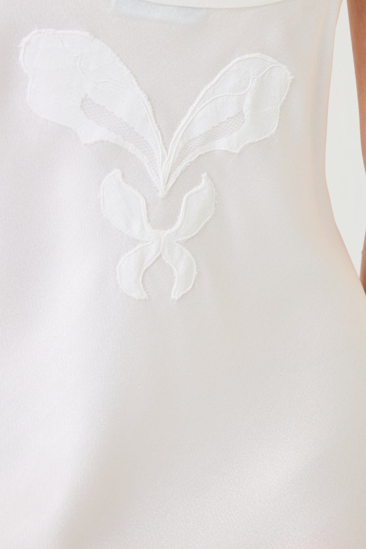 Elia Long Rayon Nightgown with Off White Lace on Off White