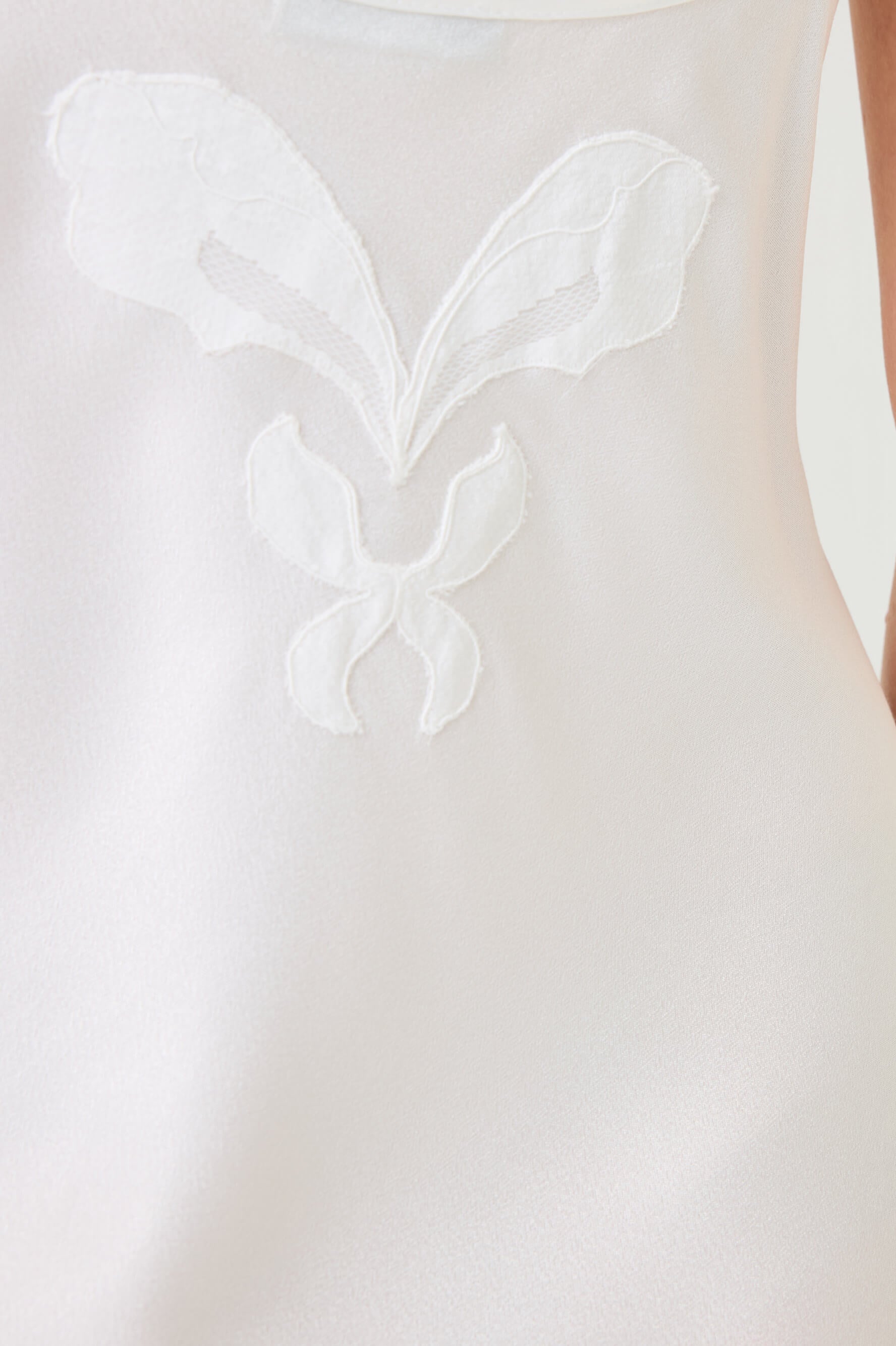 Dalia Long Rayon Robe Set with Off White Lace on Off White