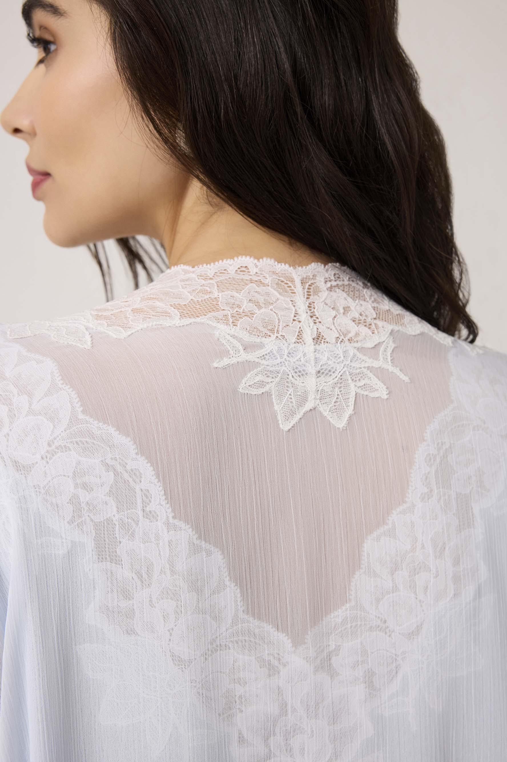 Irina Silky Chiffon Robe Set Baby Blue