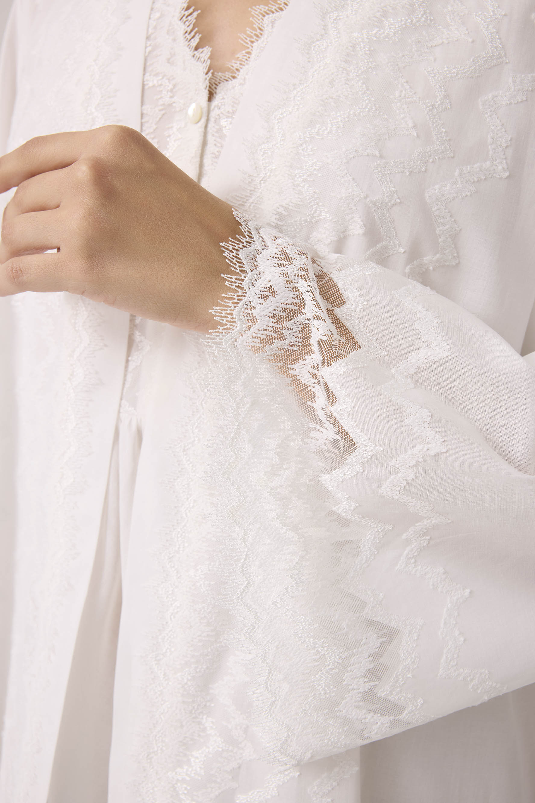 Yasmine Cotton Robe Set Off White