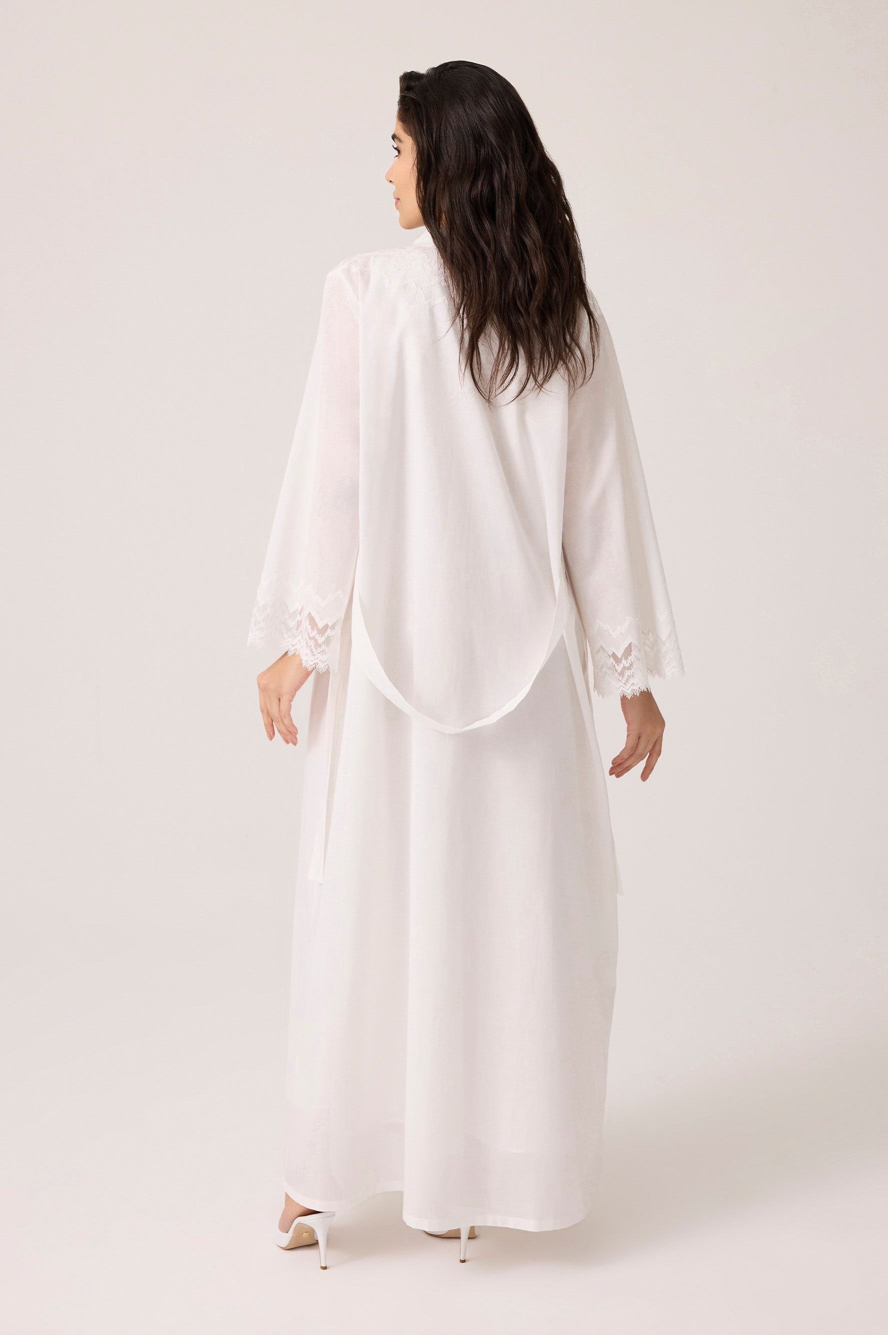 Yasmine Cotton Robe Set Off White