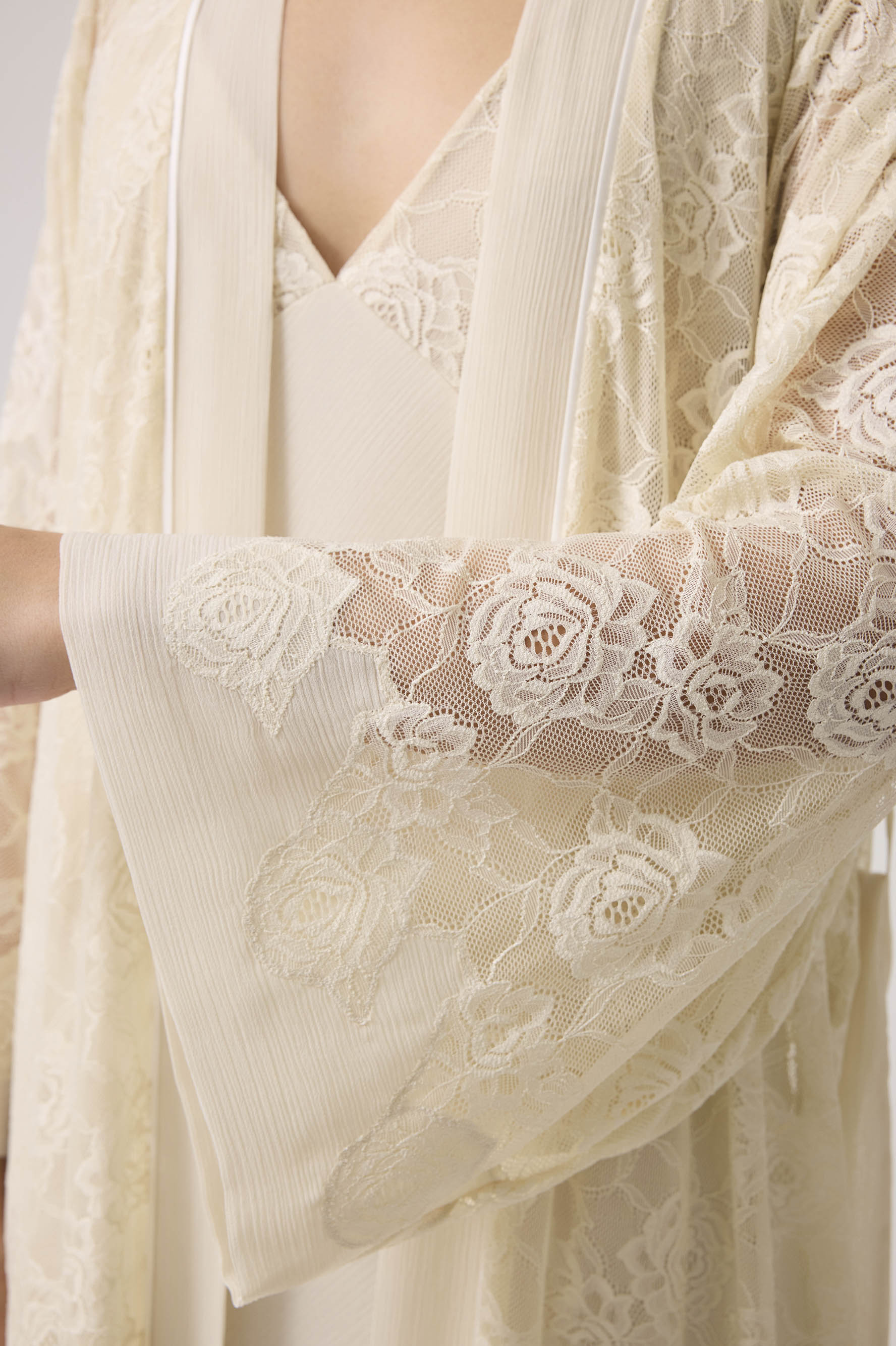 Lumi Silky Chiffon Robe Set Honey