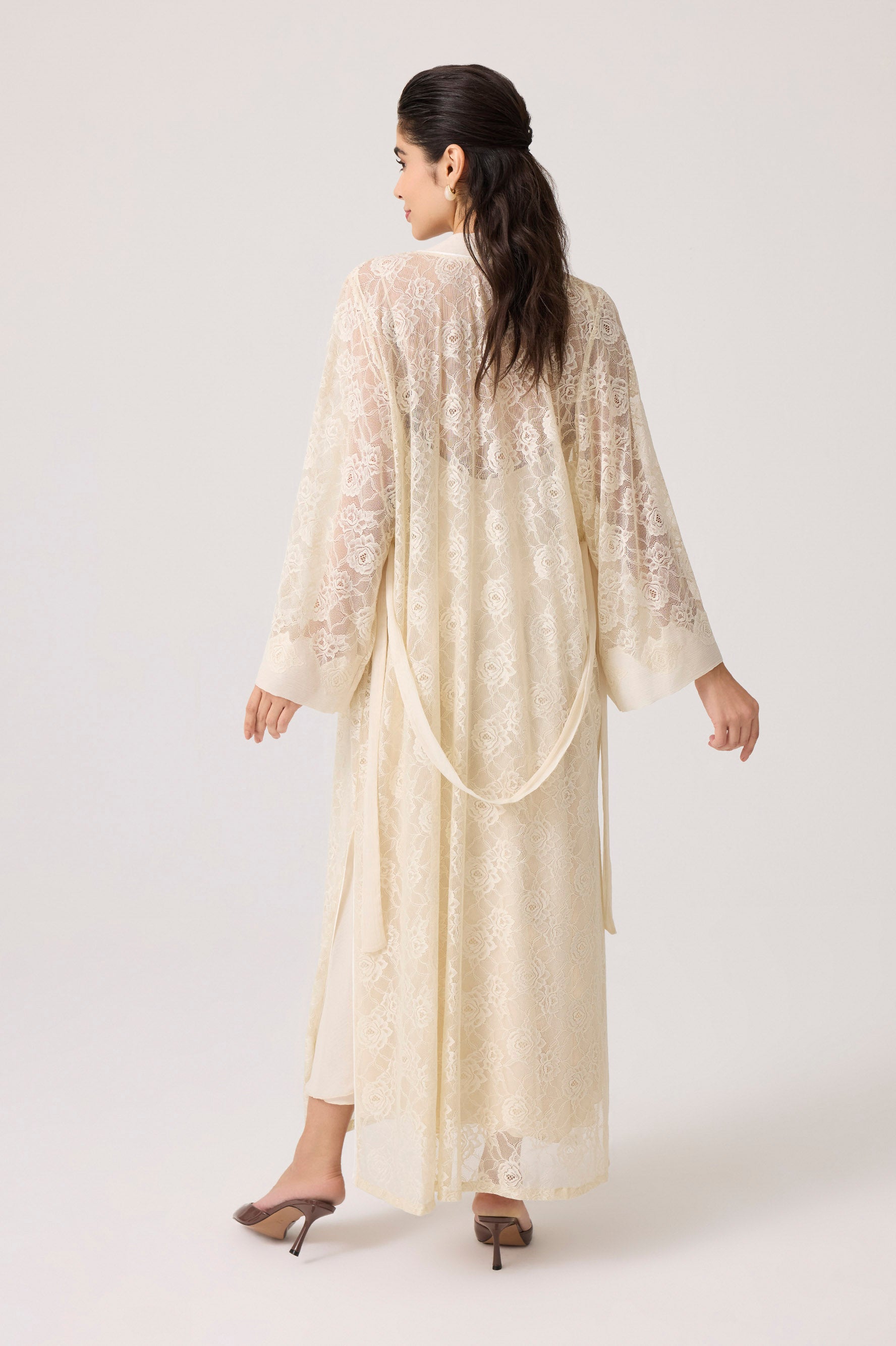 Lumi Silky Chiffon Robe Set Honey