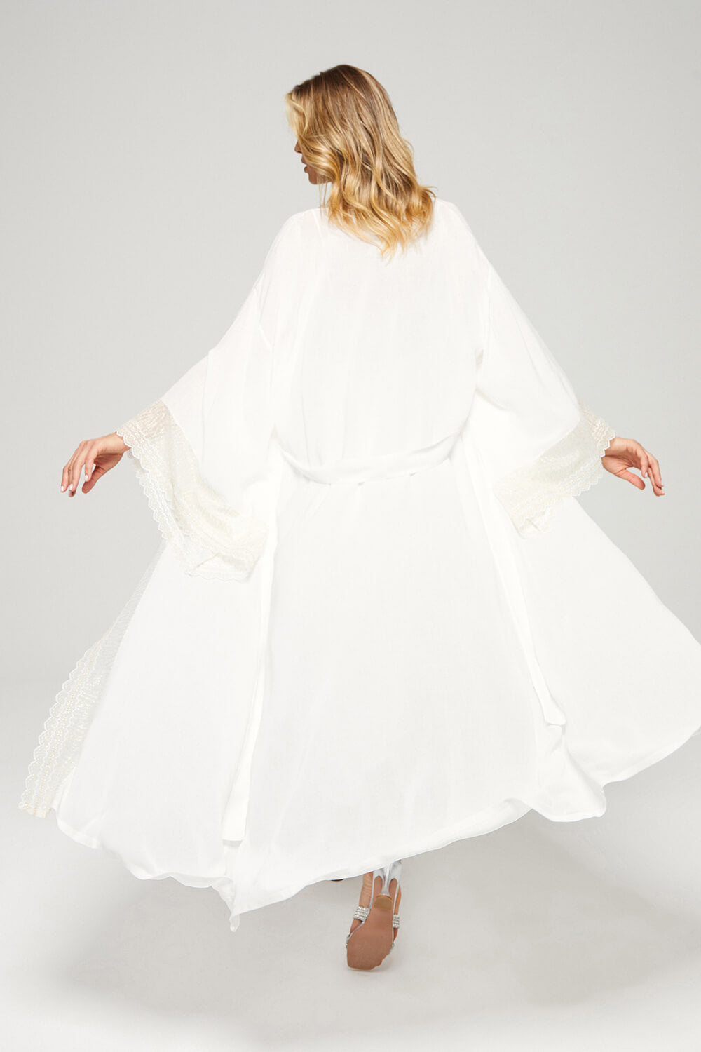 Amelia Silky Kimono Set Off White