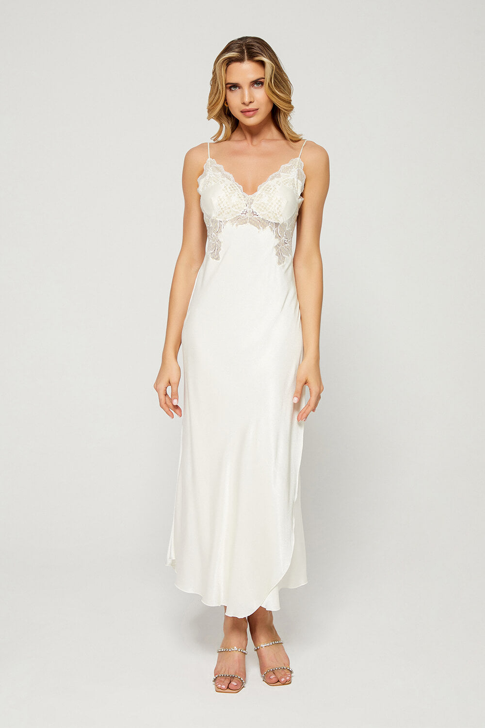 Shyla - Long Rayon Trimmed Rayon Nightgown