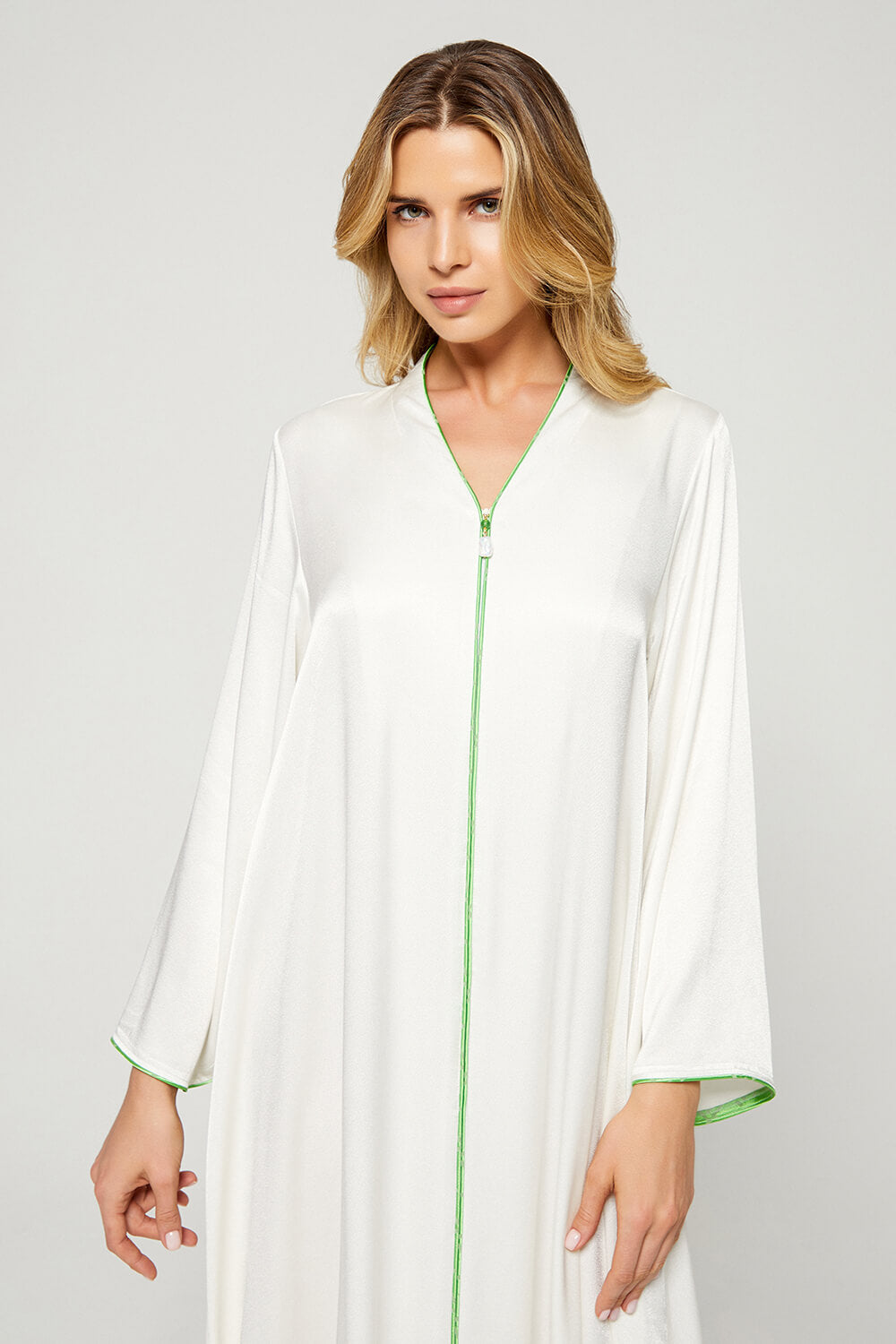 Brusa Silky Zippered Dress Off White