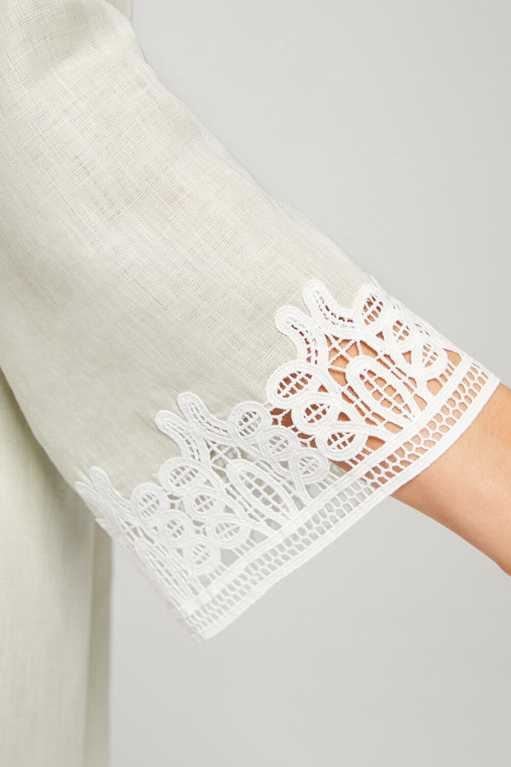 Loukia - Linen Long Zippered Dress - Nile Green