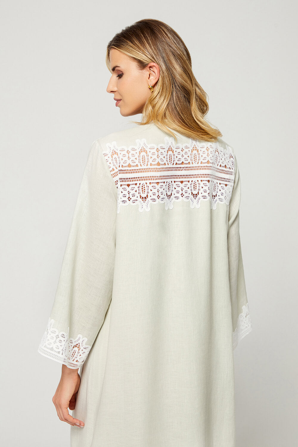 Loukia - Linen Long Zippered Dress - Nile Green