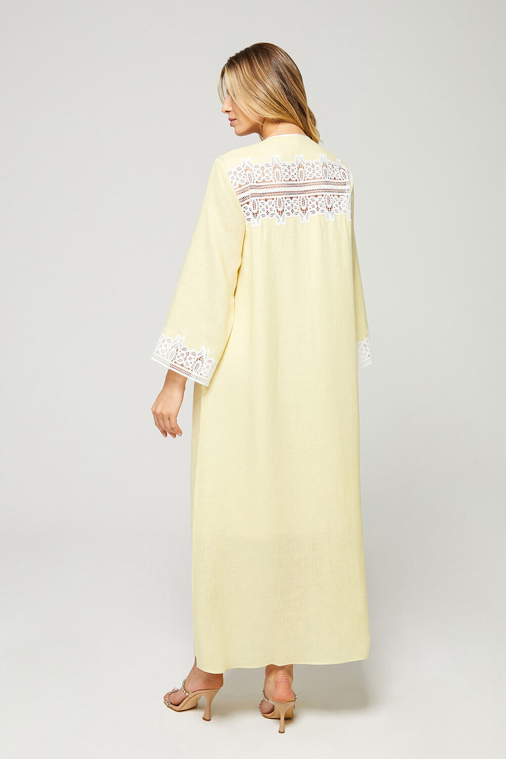 Loukia - Linen Long Zippered Dress - Lime Green