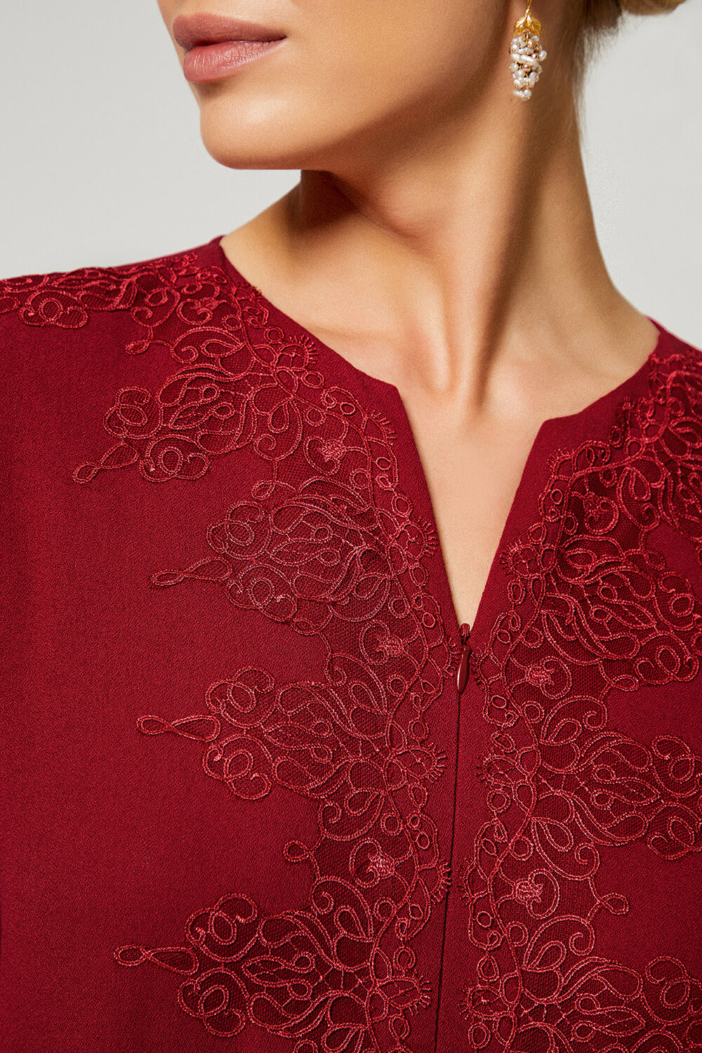 Carmine Dress Bordeaux Red