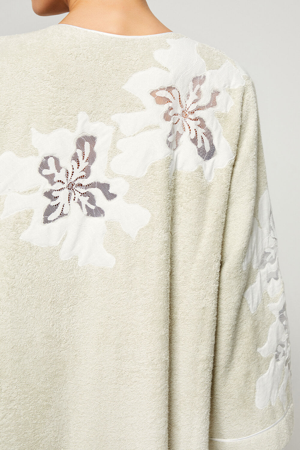Anitte - Zippered and Trimmed Cotton Bathrobe - Beige