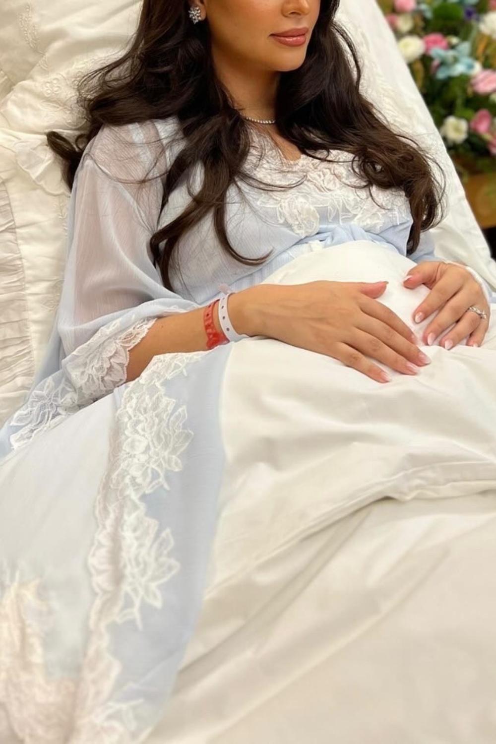 Silk Chiffon Robe Set Baby Blue