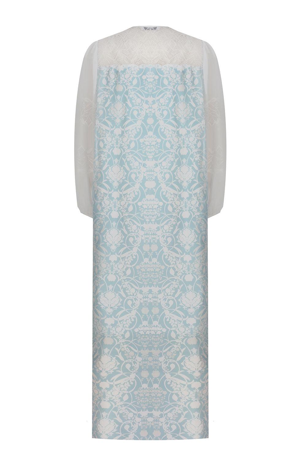 Amelia - Poplin Buttoned Maxi Dress Printed - Bocan