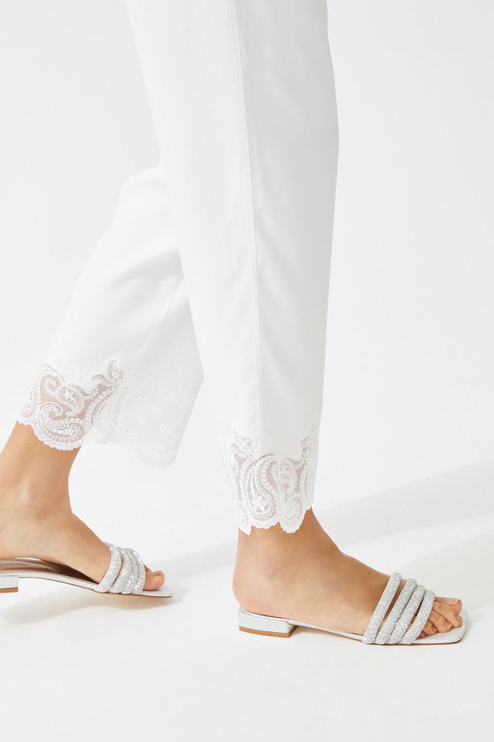 Ayana Trimmed Rayon Full Buttoned Long Sleeve Pyjama Set - Bocan